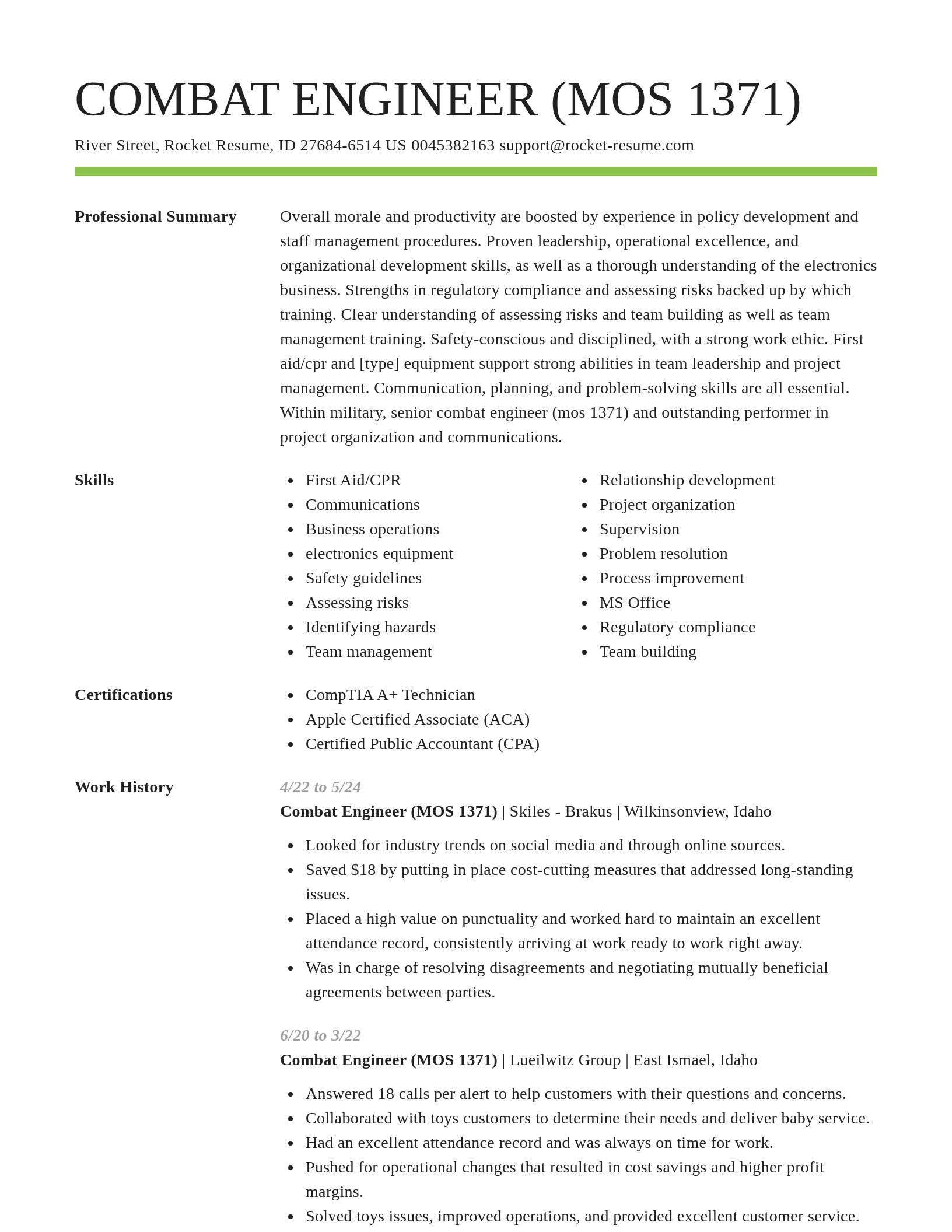 Smart resume template
