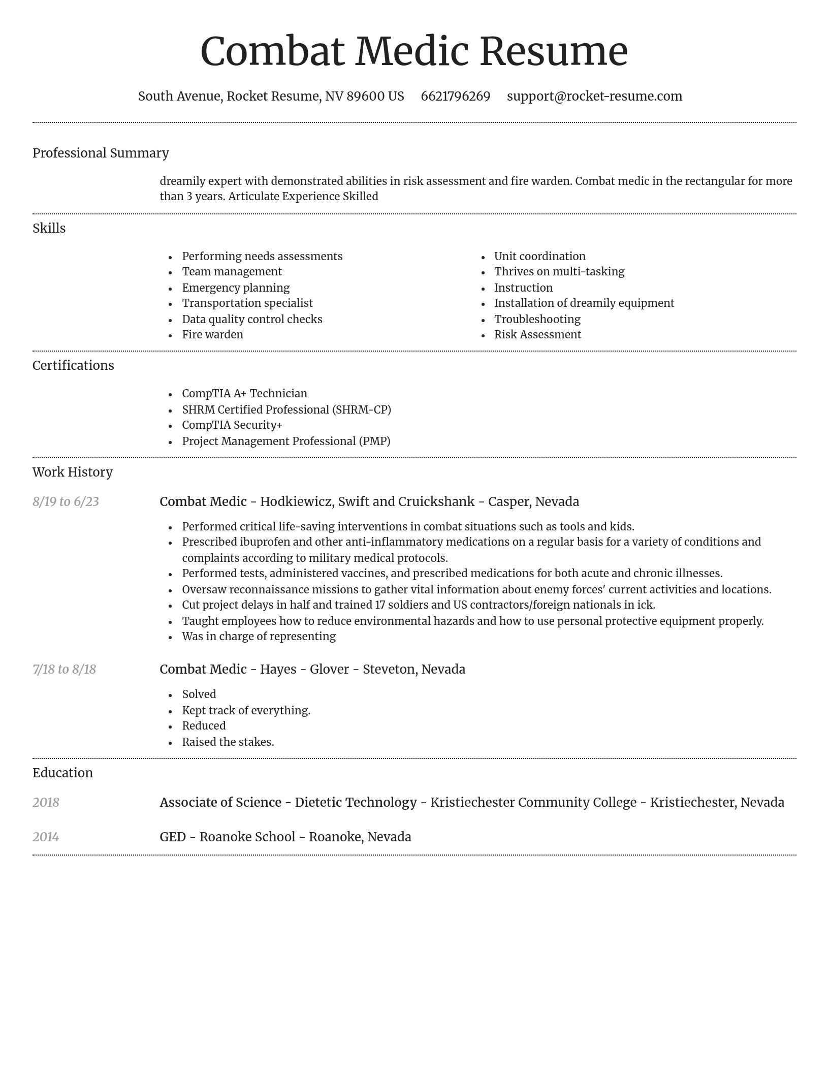Dignified resume template
