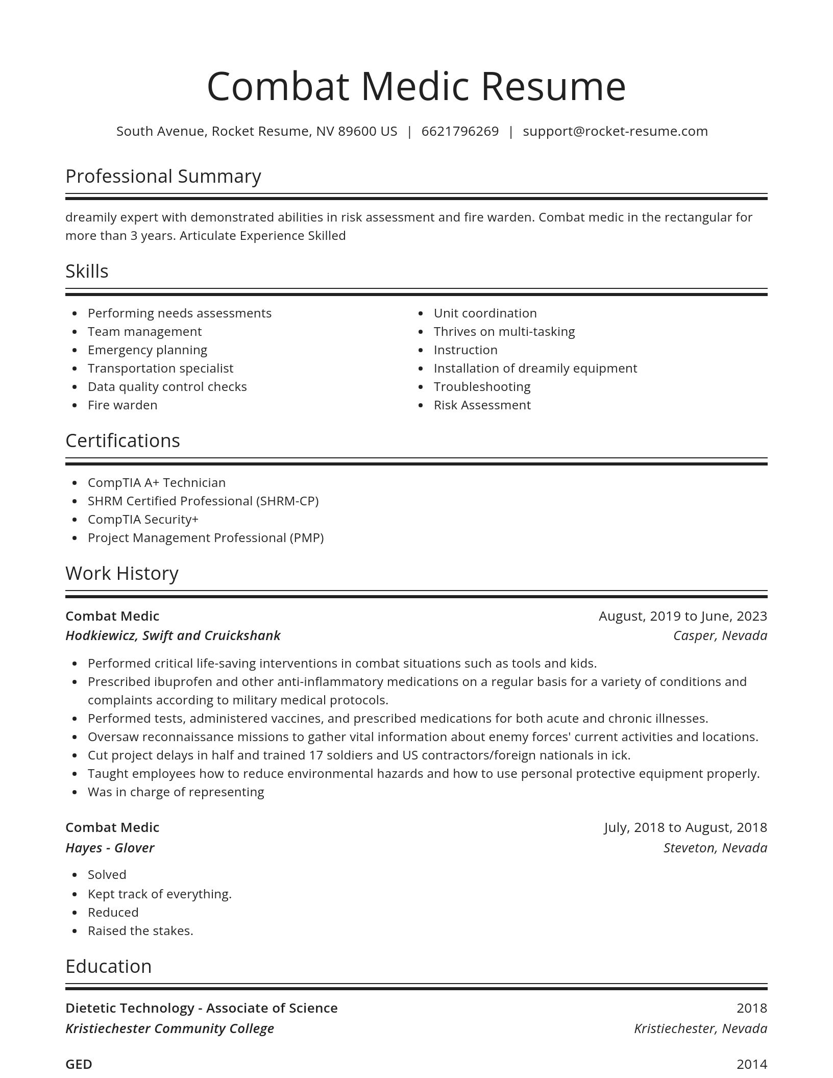 Spotlight resume template