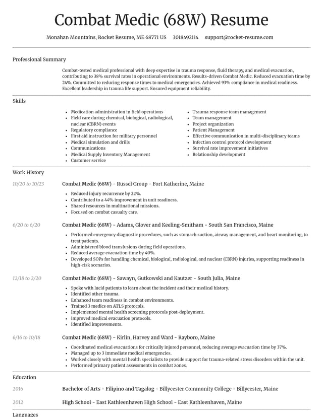 Dignified resume template