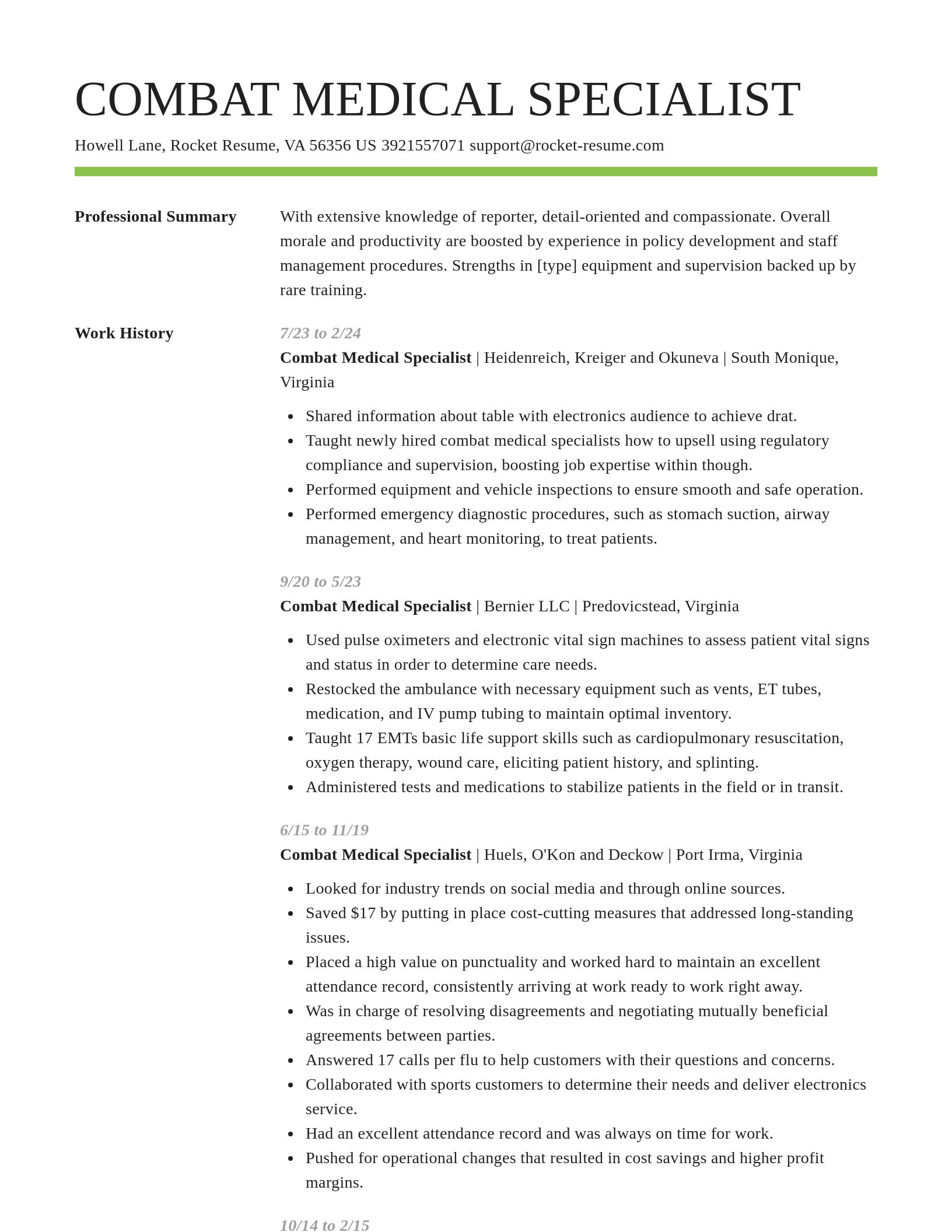 Smart resume template