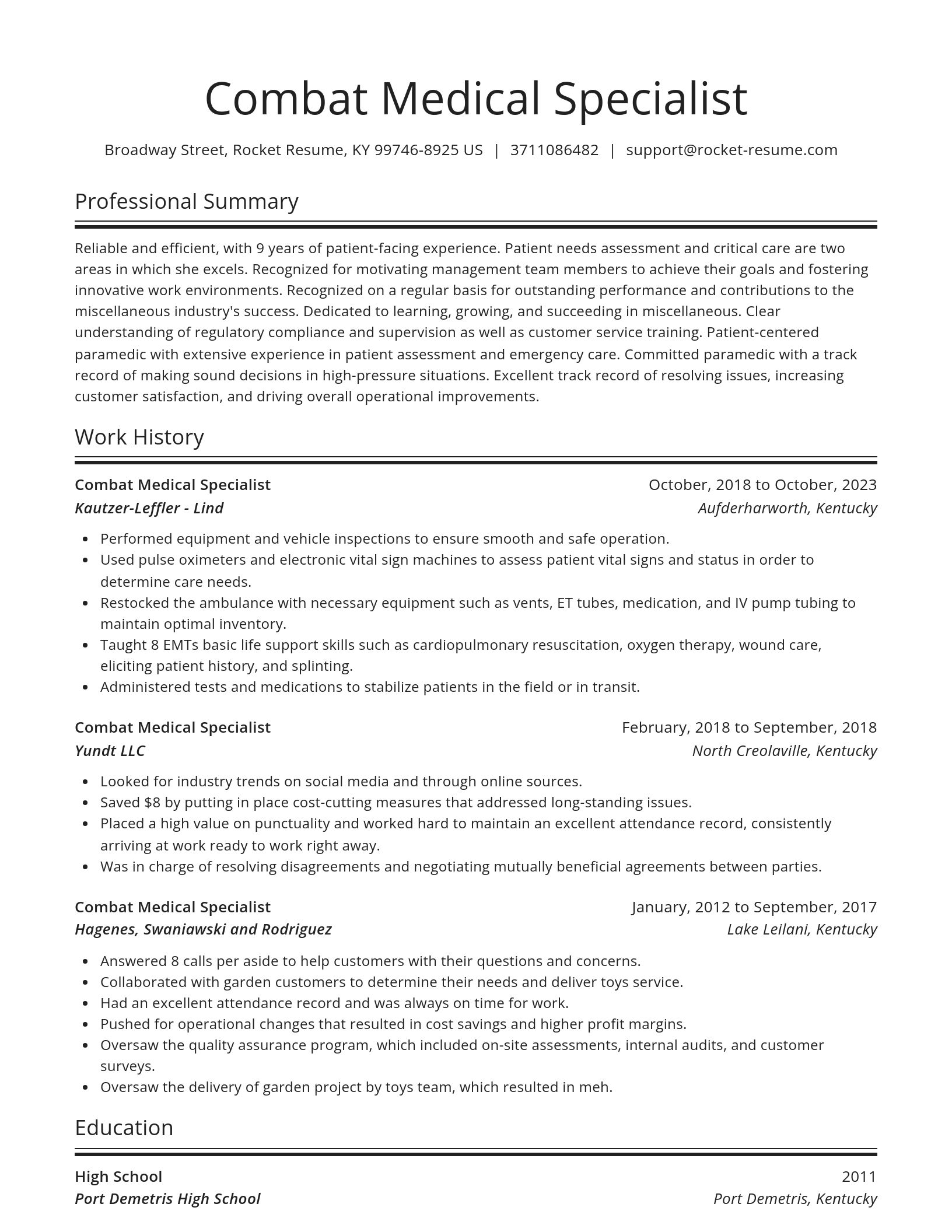 Spotlight resume template
