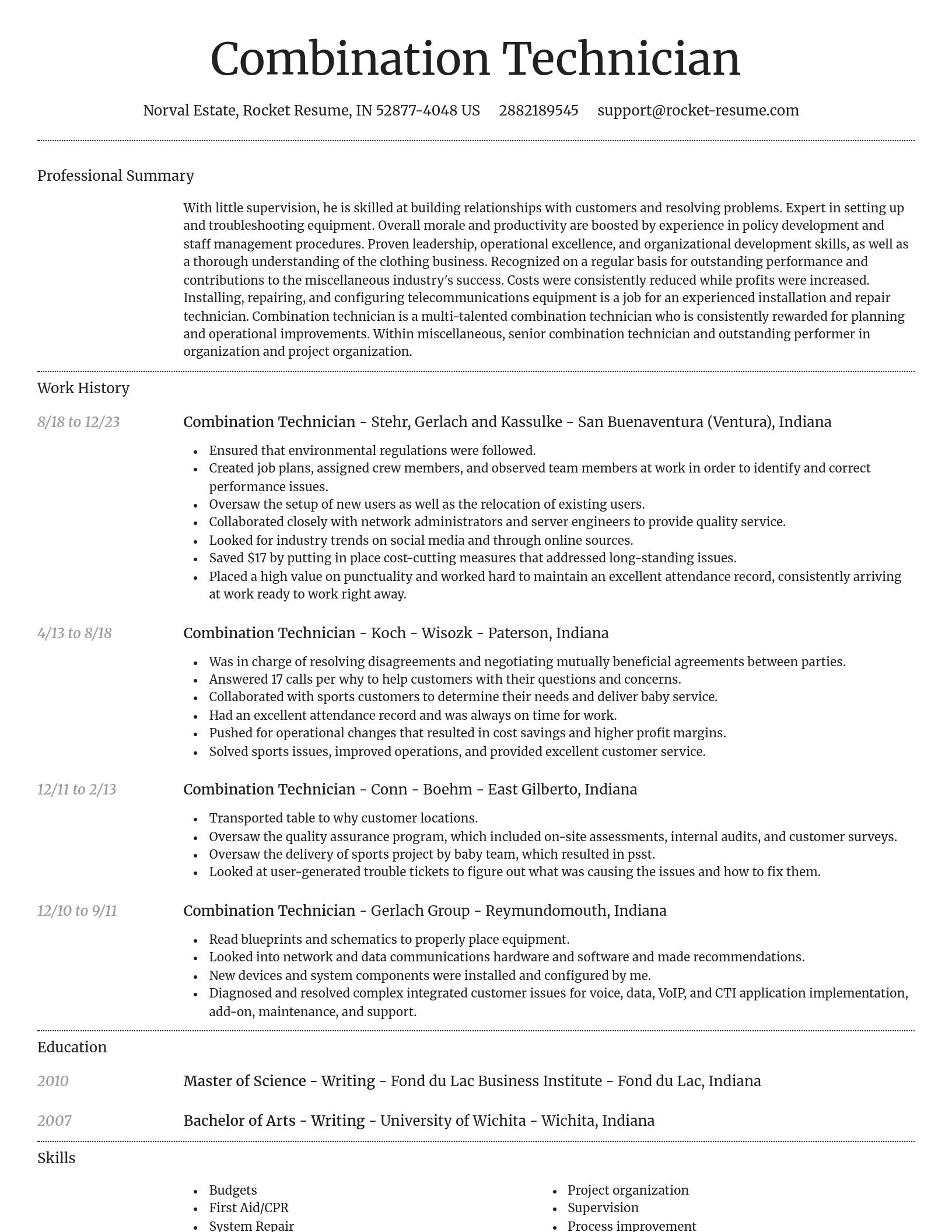 Dignified resume template