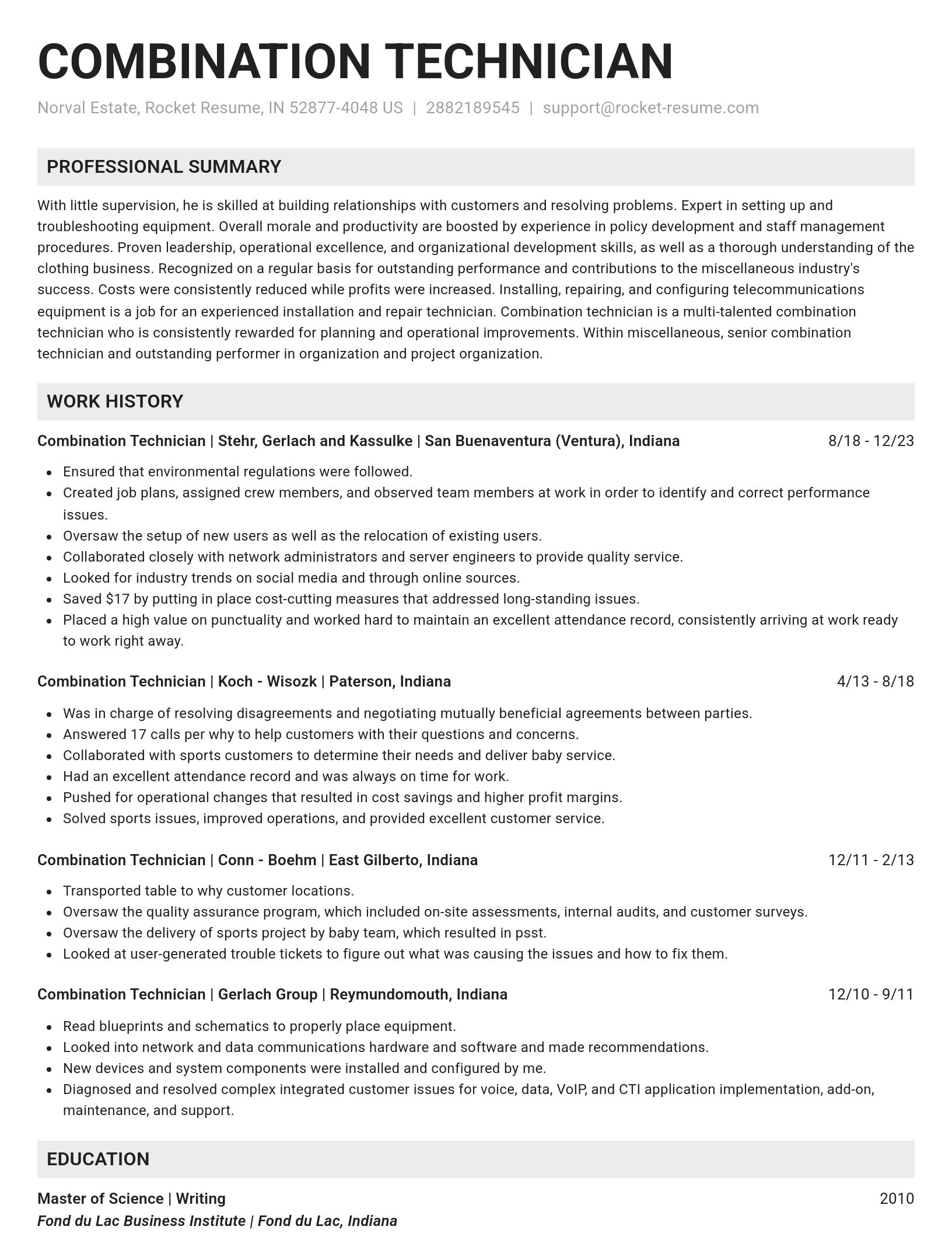 Genius resume template