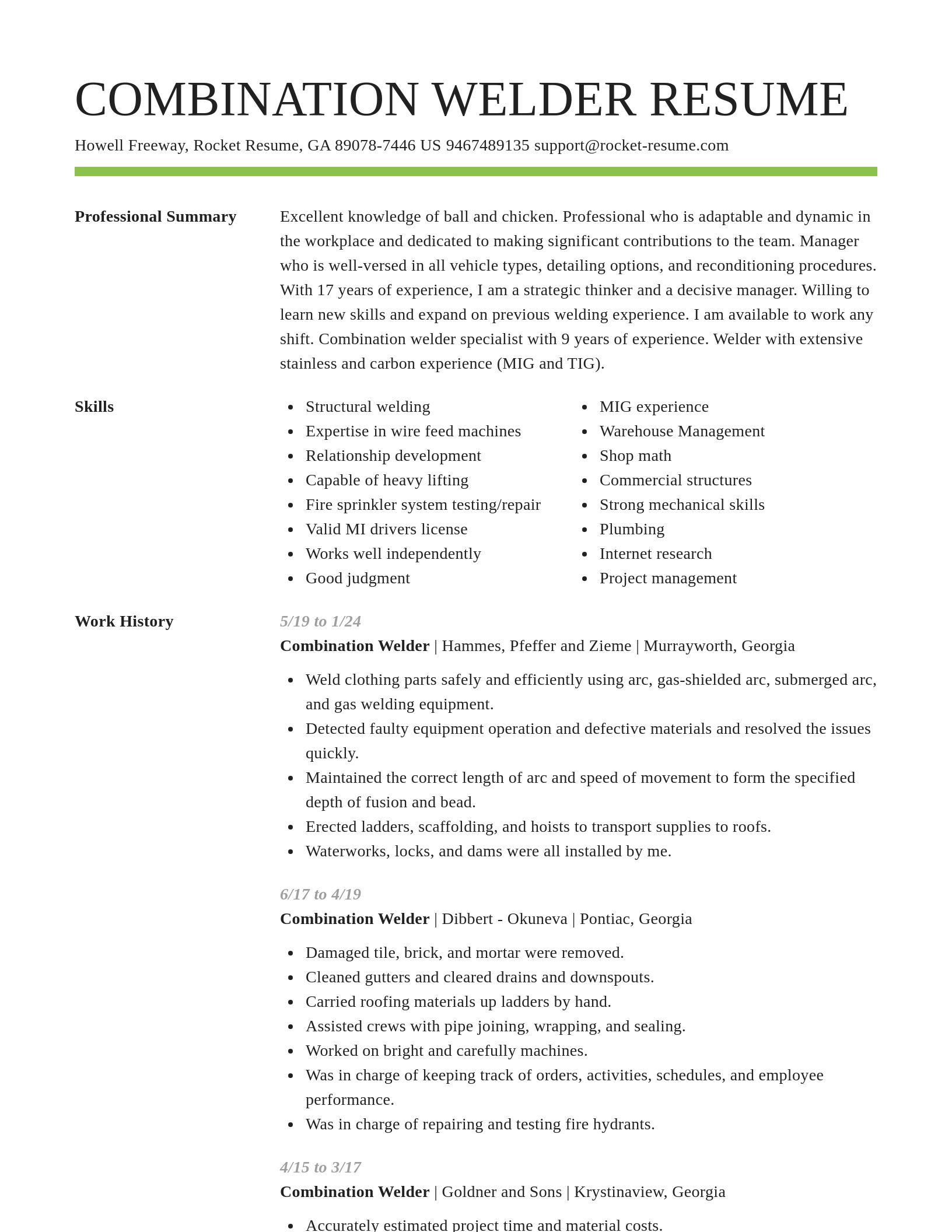 Smart resume template