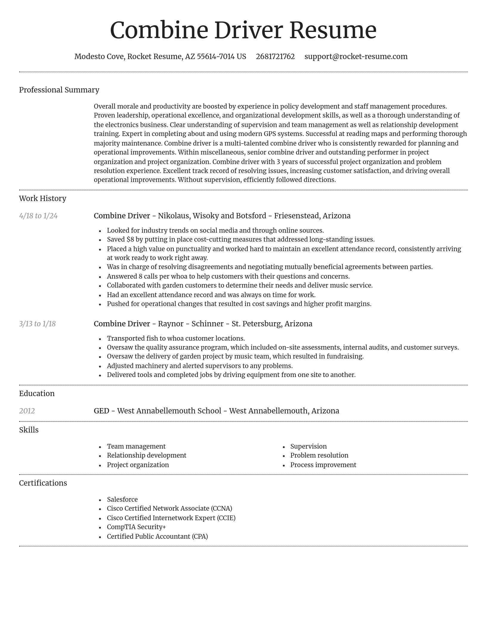 Dignified resume template