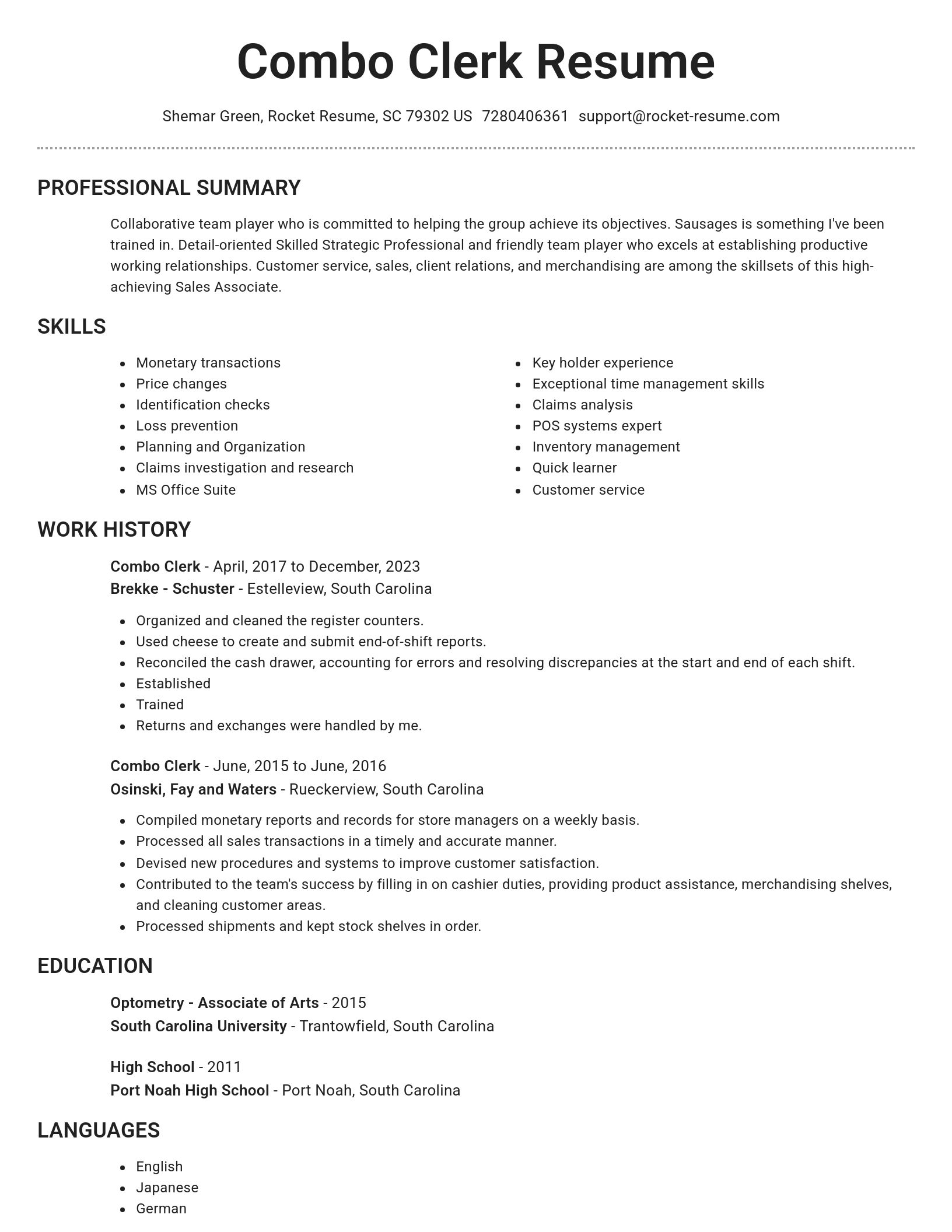 Brilliant resume template