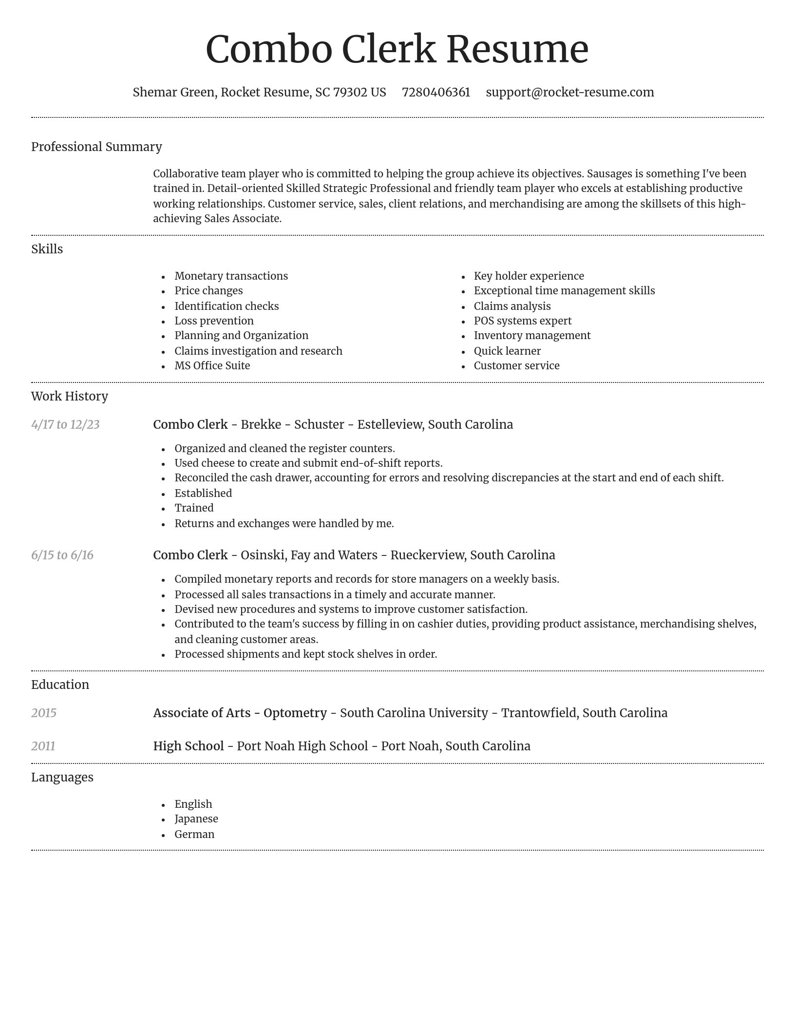 Dignified resume template