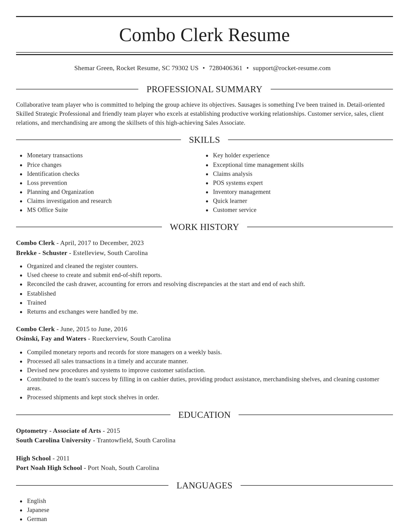 Elegant resume template