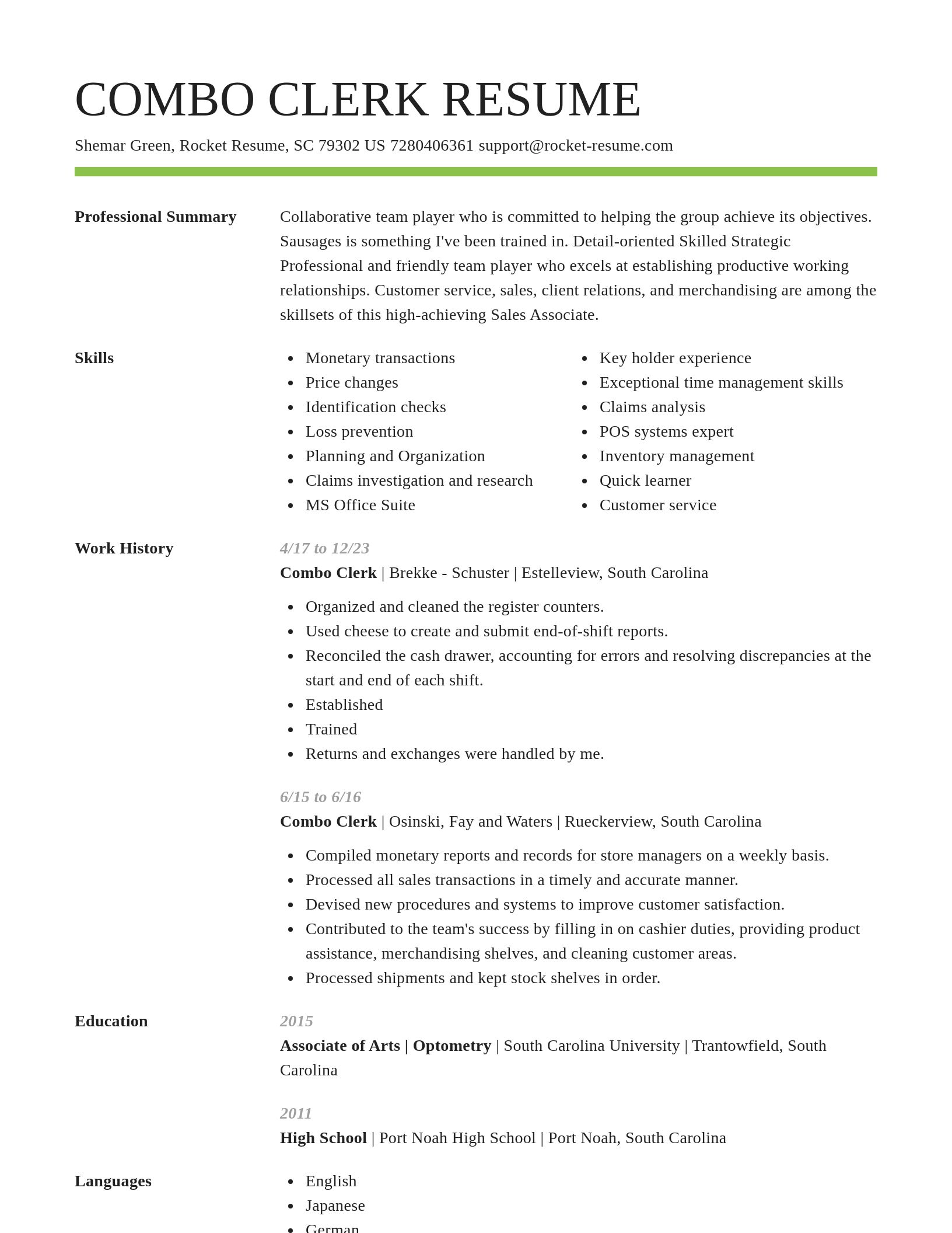 Smart resume template