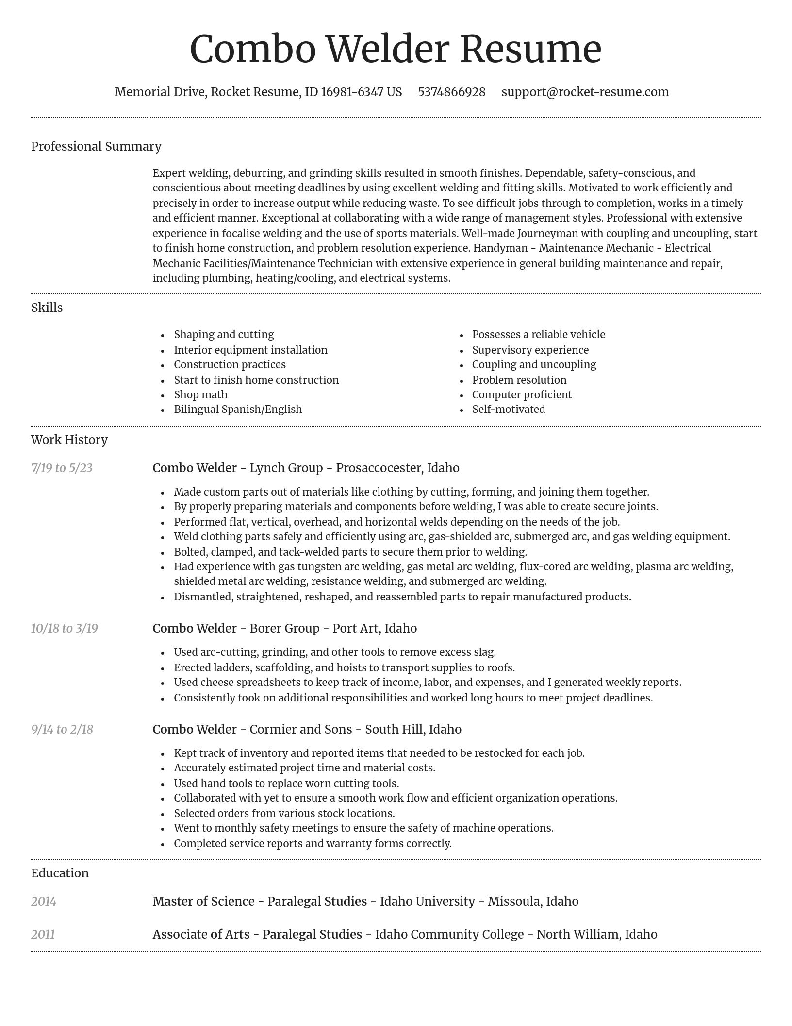 Dignified resume template
