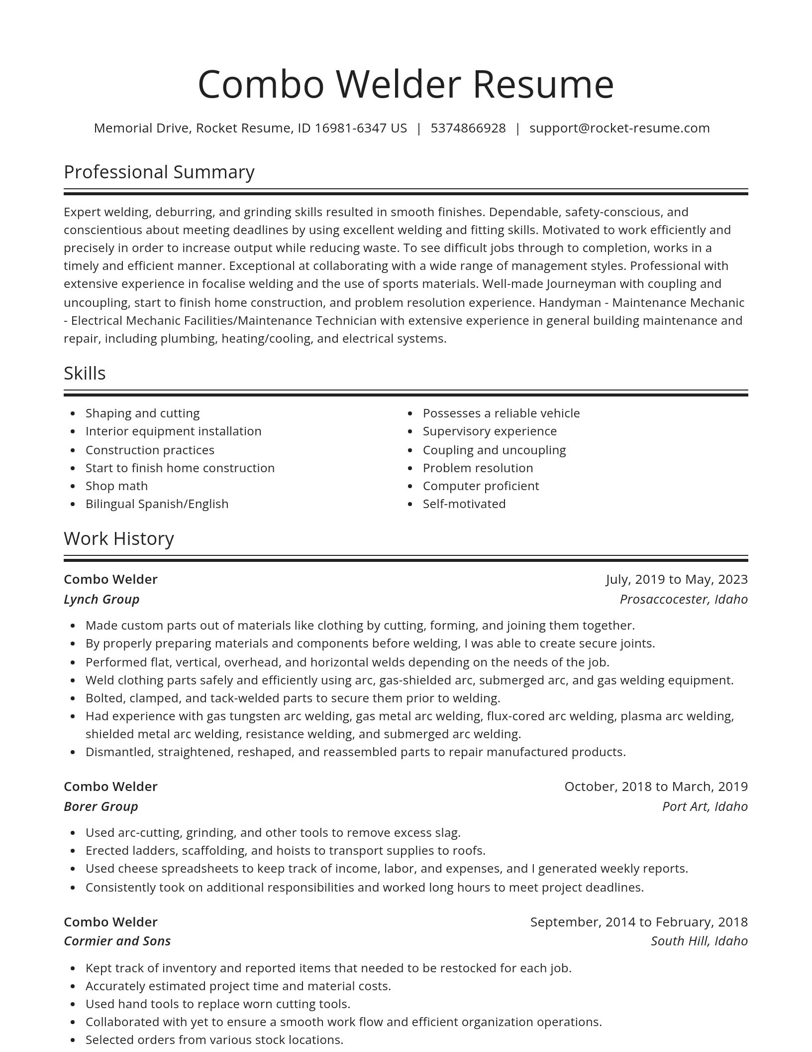 Spotlight resume template