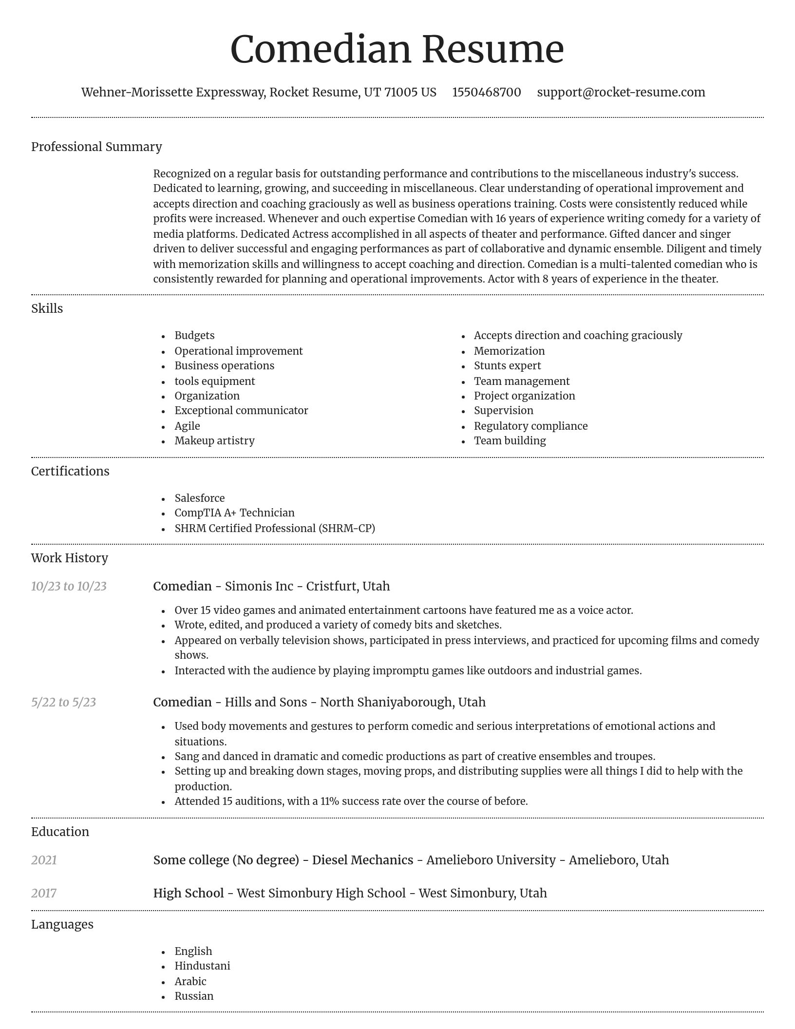 Dignified resume template