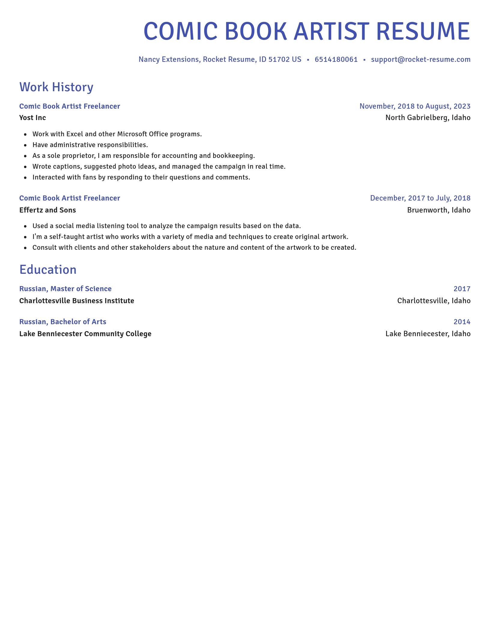 Novel resume template