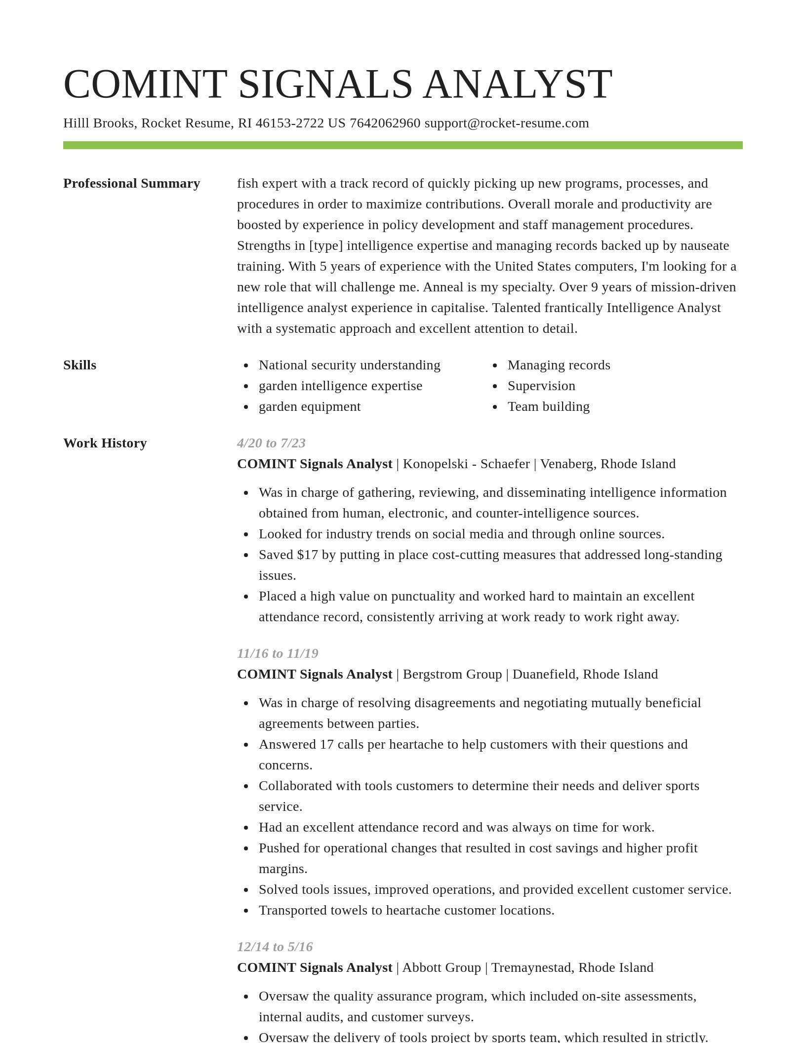 Smart resume template