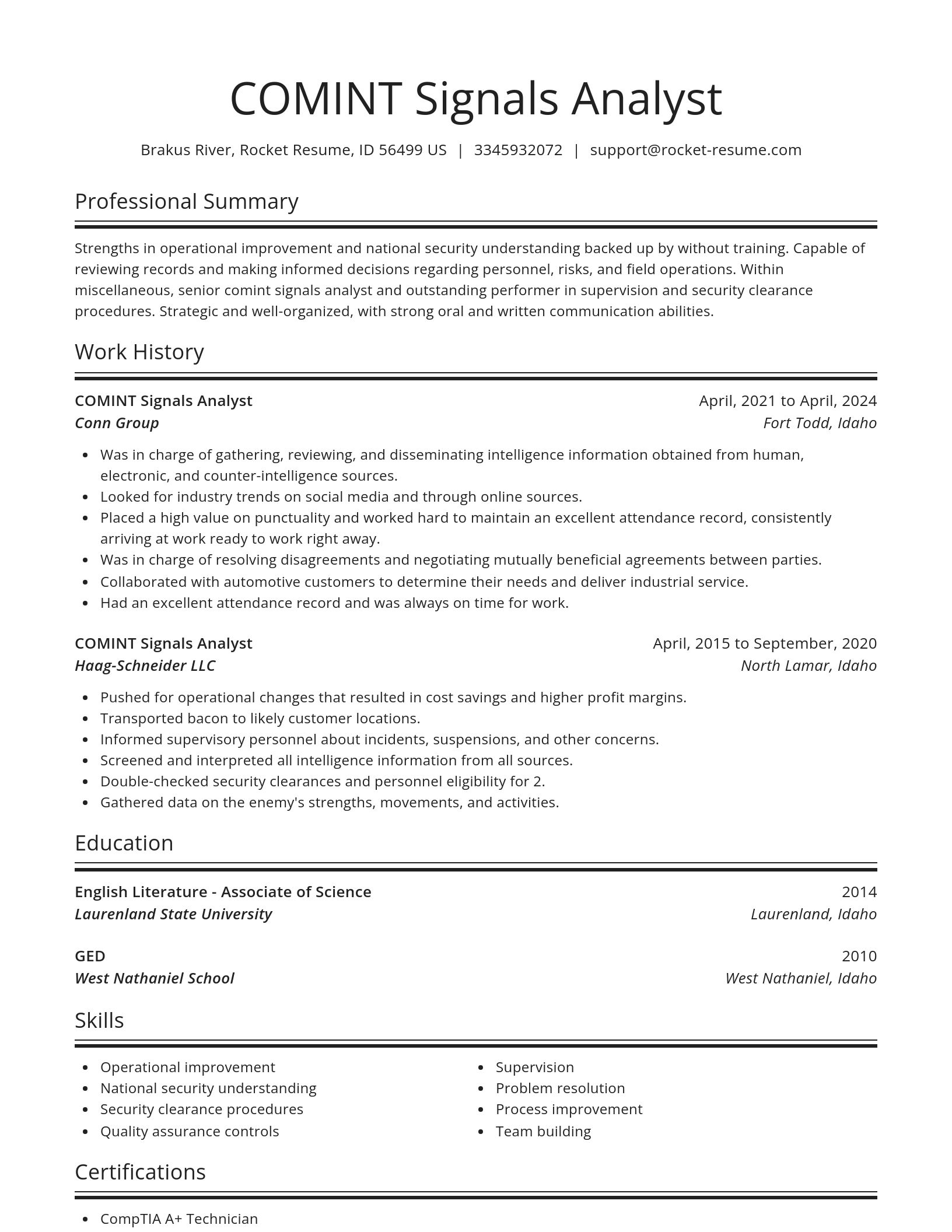 Spotlight resume template