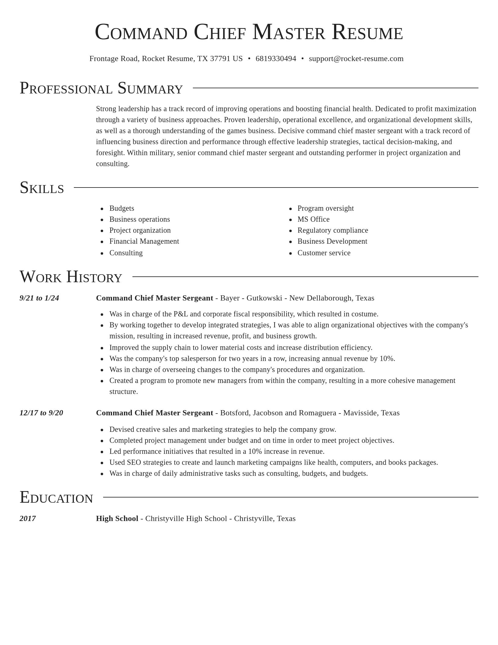 Director resume template