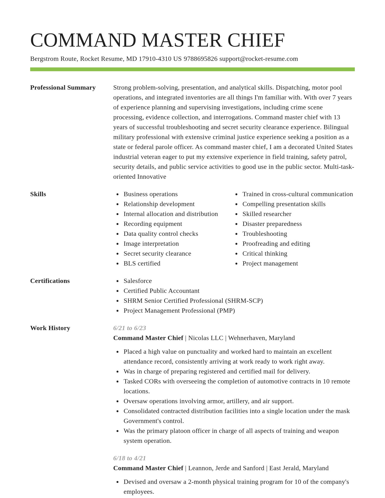Smart resume template