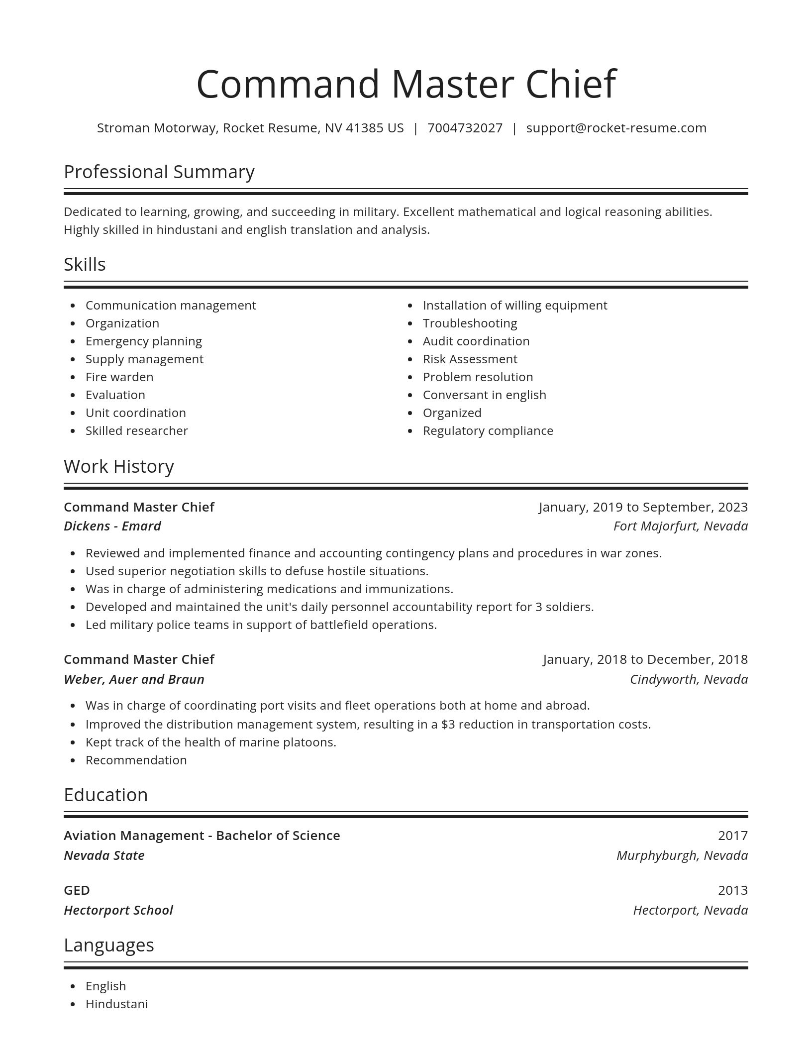 Spotlight resume template