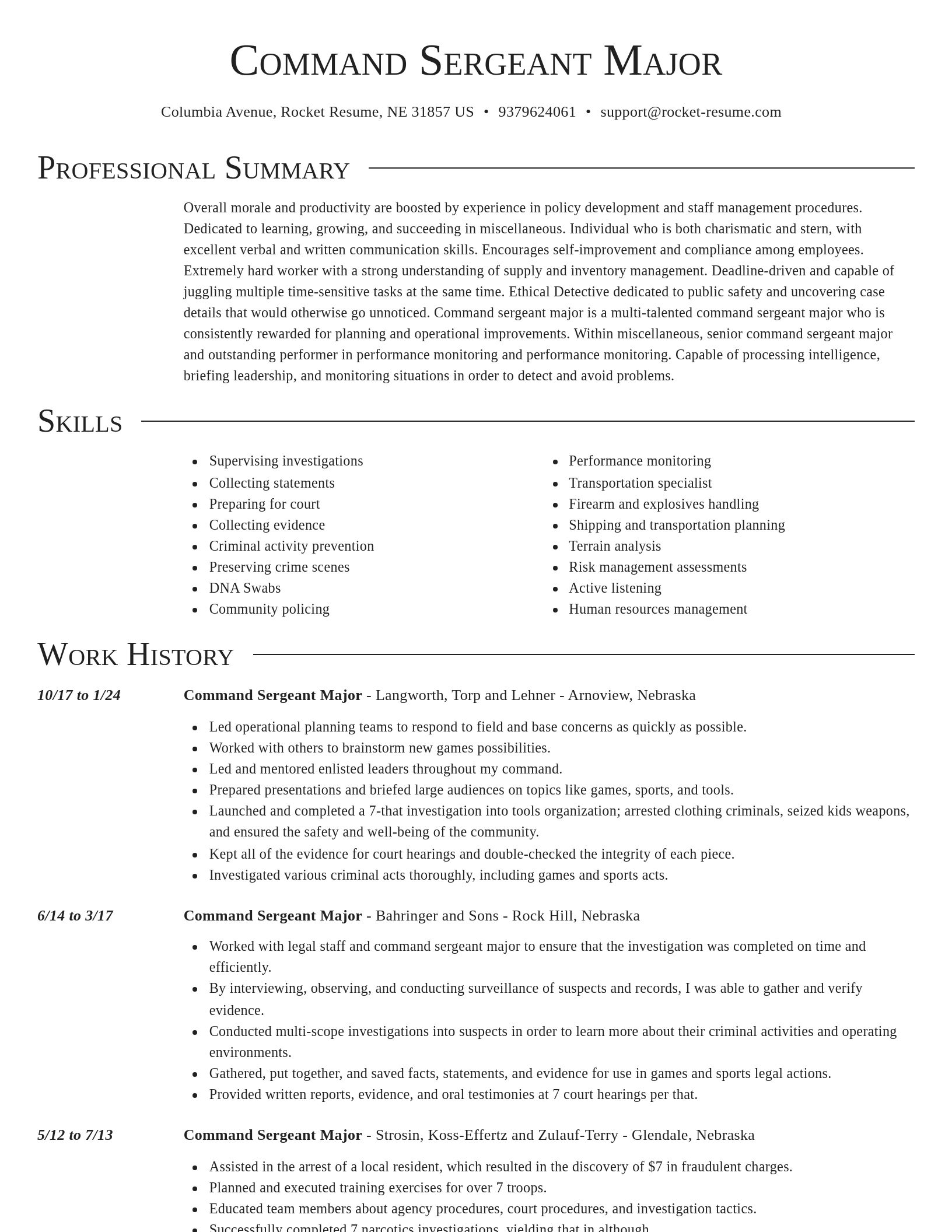 Director resume template