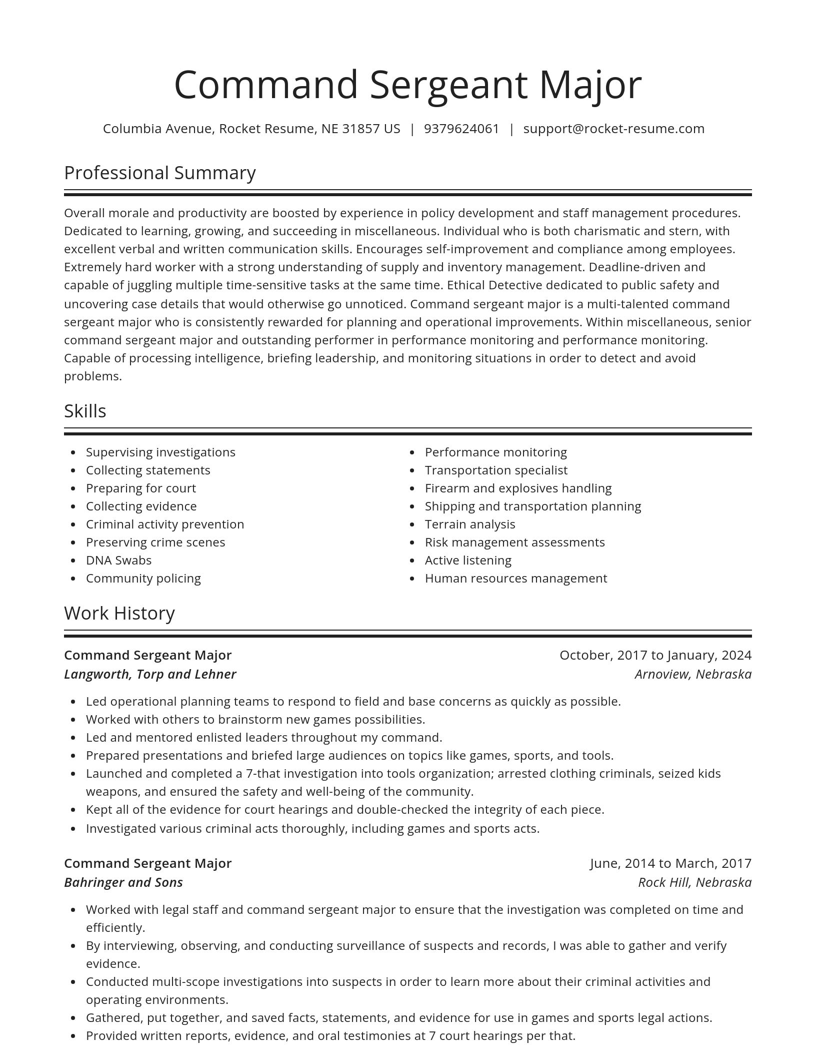 Spotlight resume template
