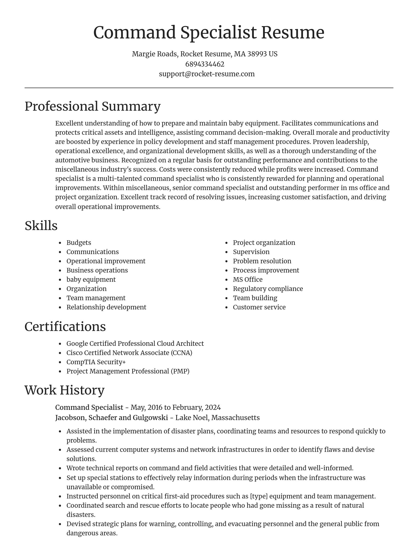 Focal Point resume template