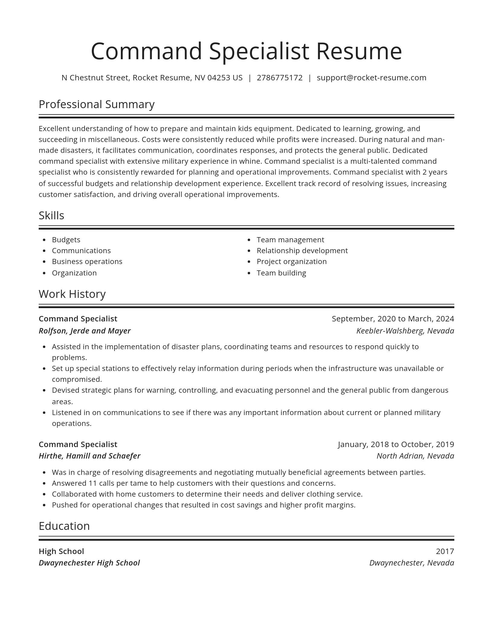 Spotlight resume template