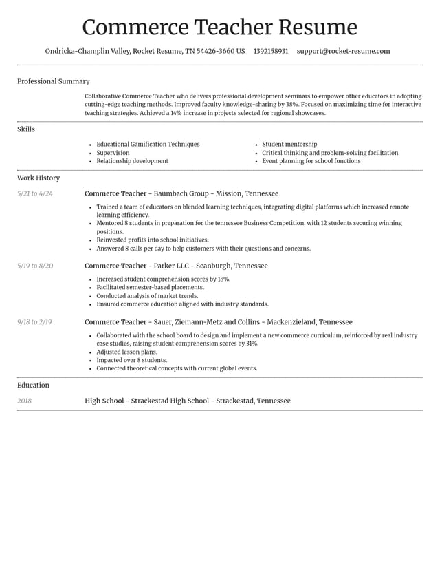Dignified resume template