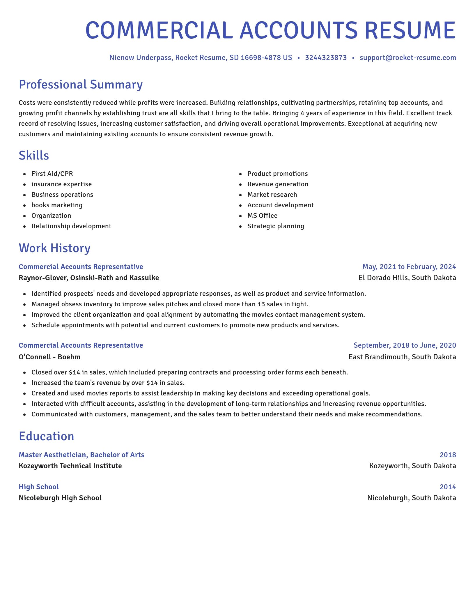 Novel resume template