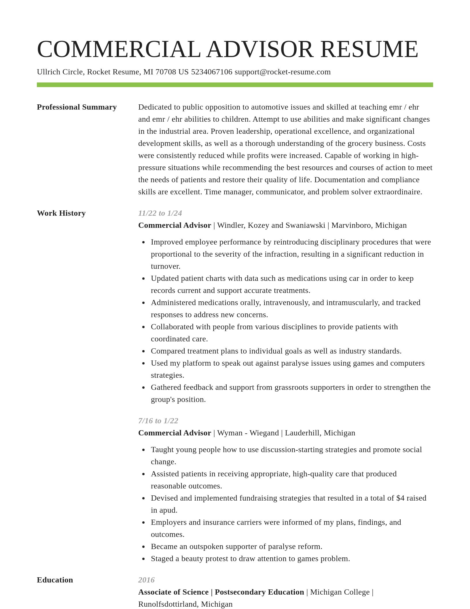 Smart resume template