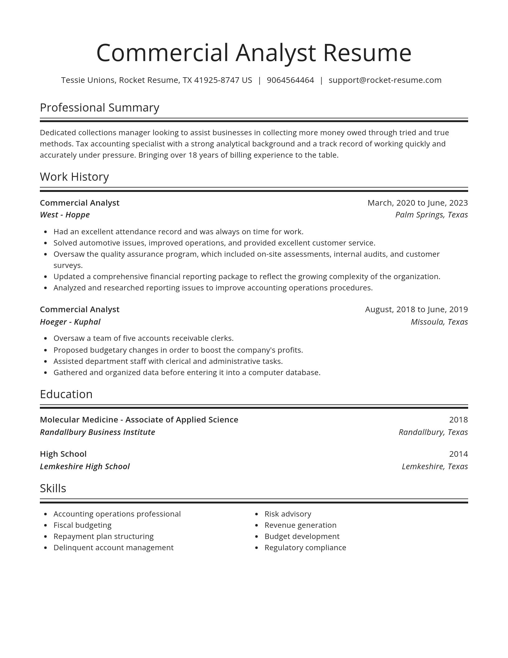 Spotlight resume template