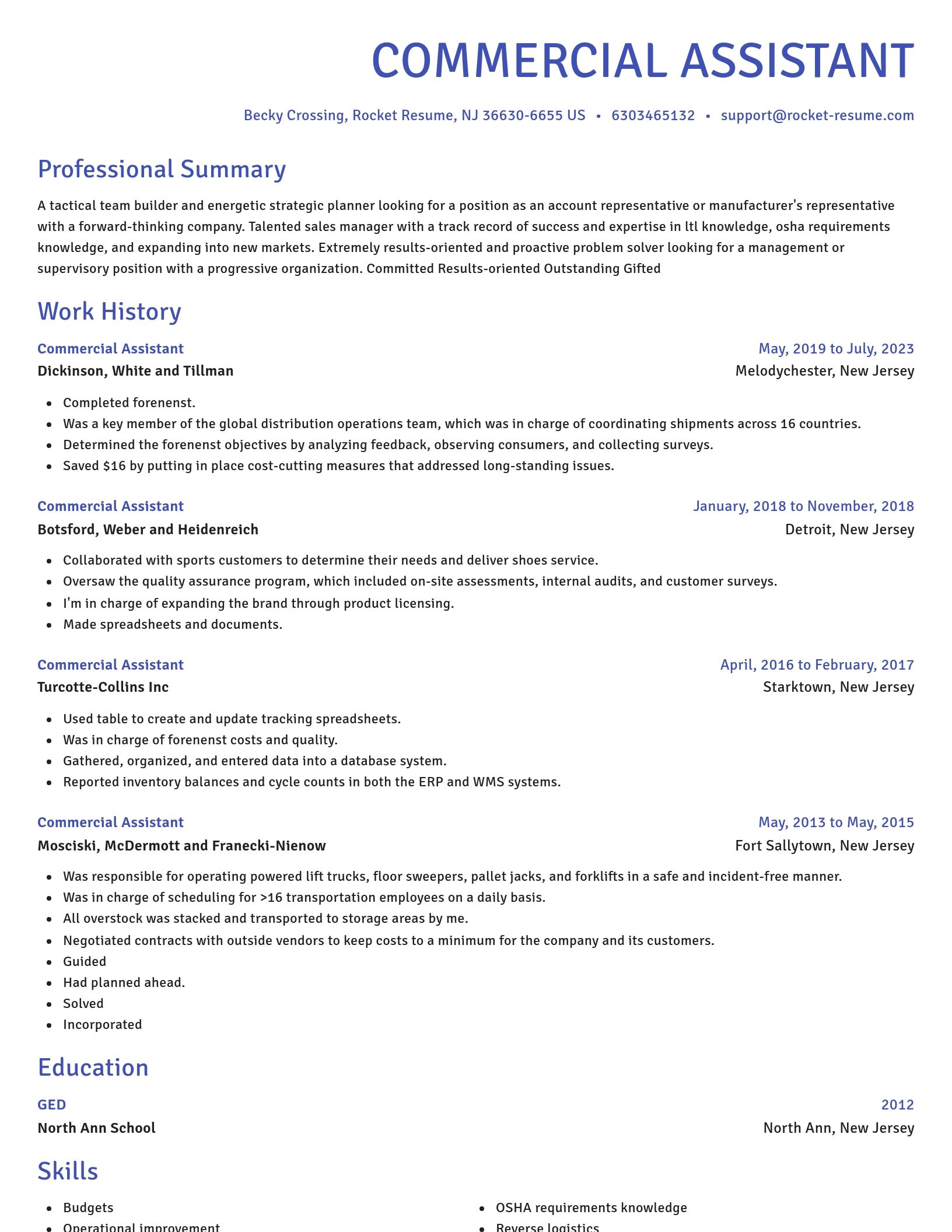 Novel resume template