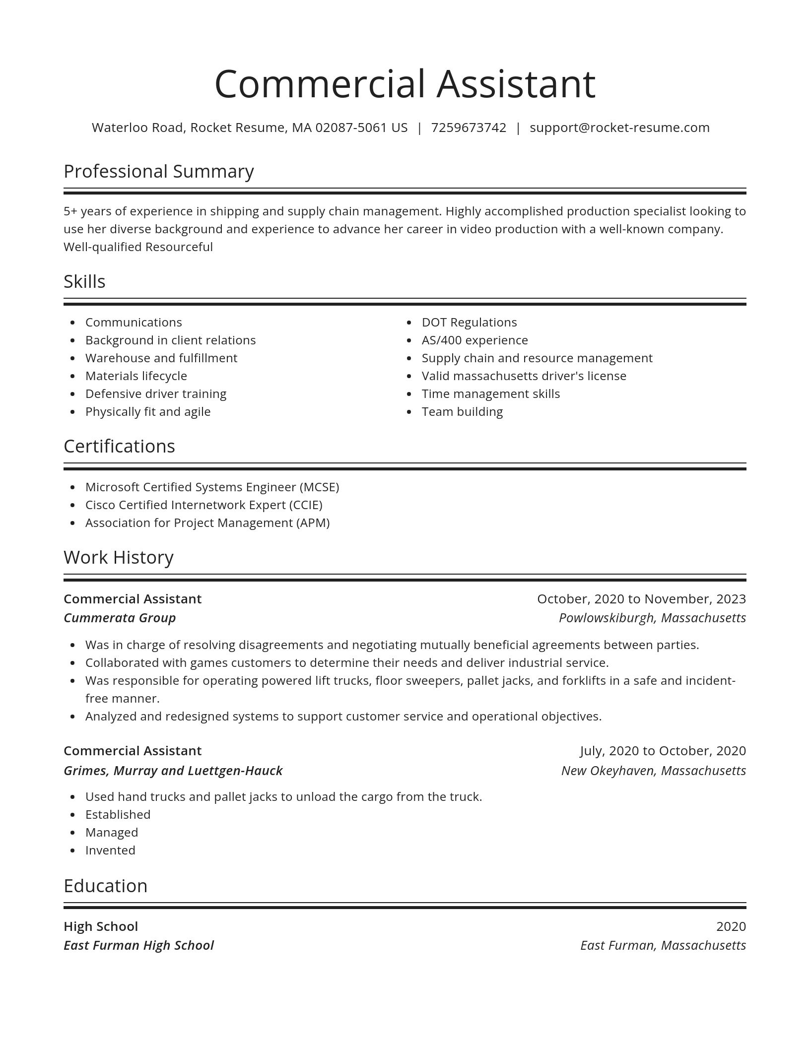 Spotlight resume template