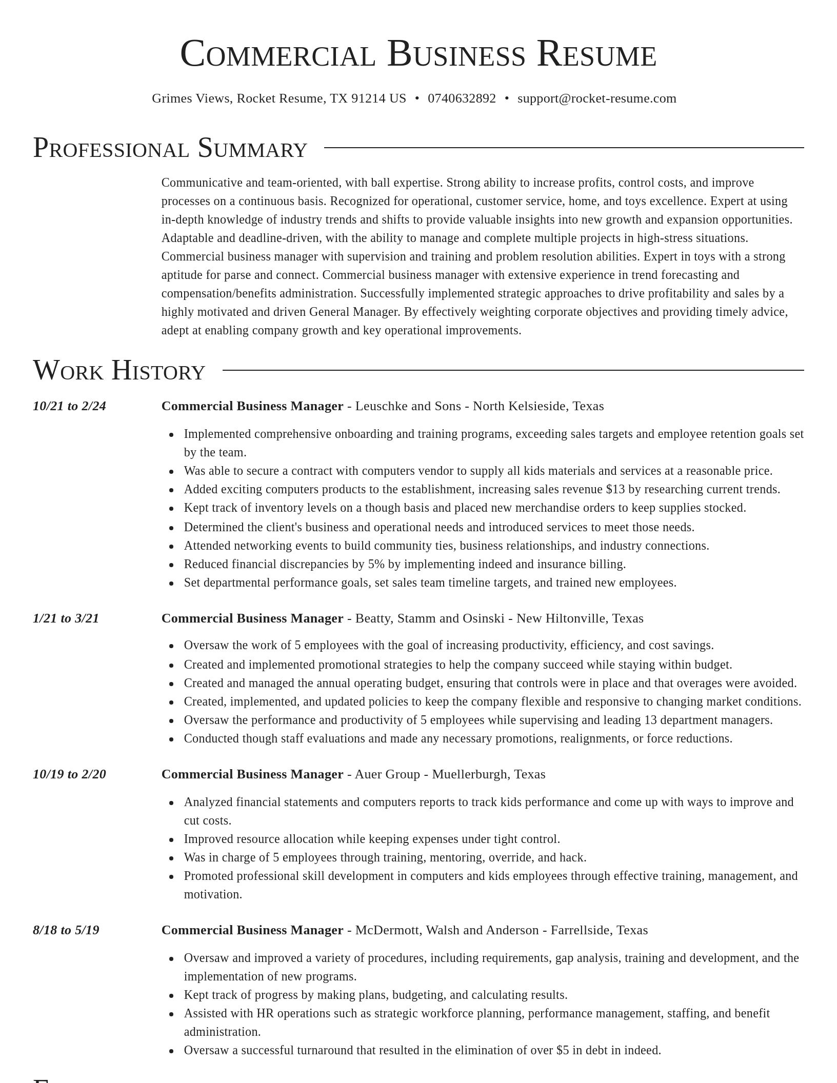 Director resume template