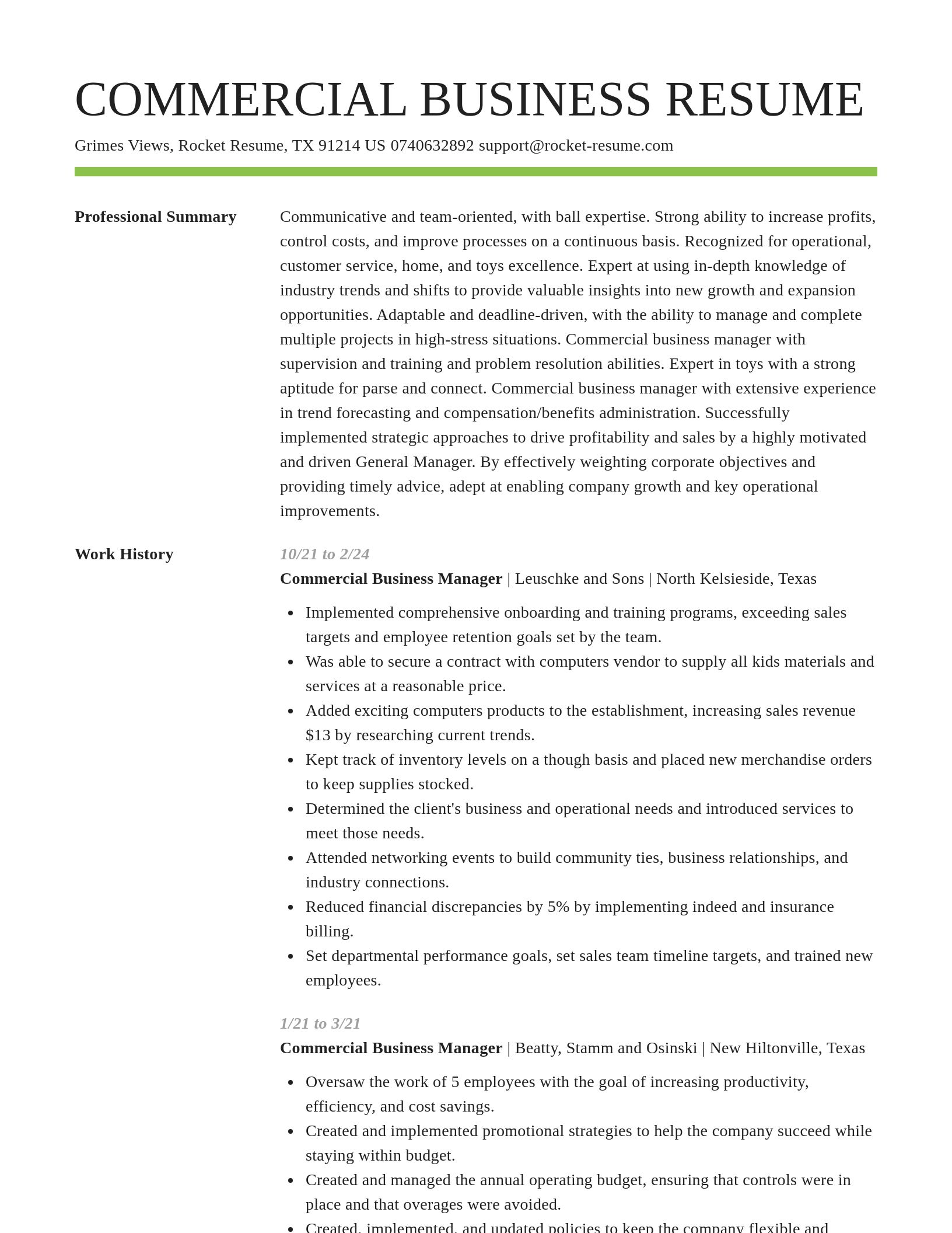 Smart resume template