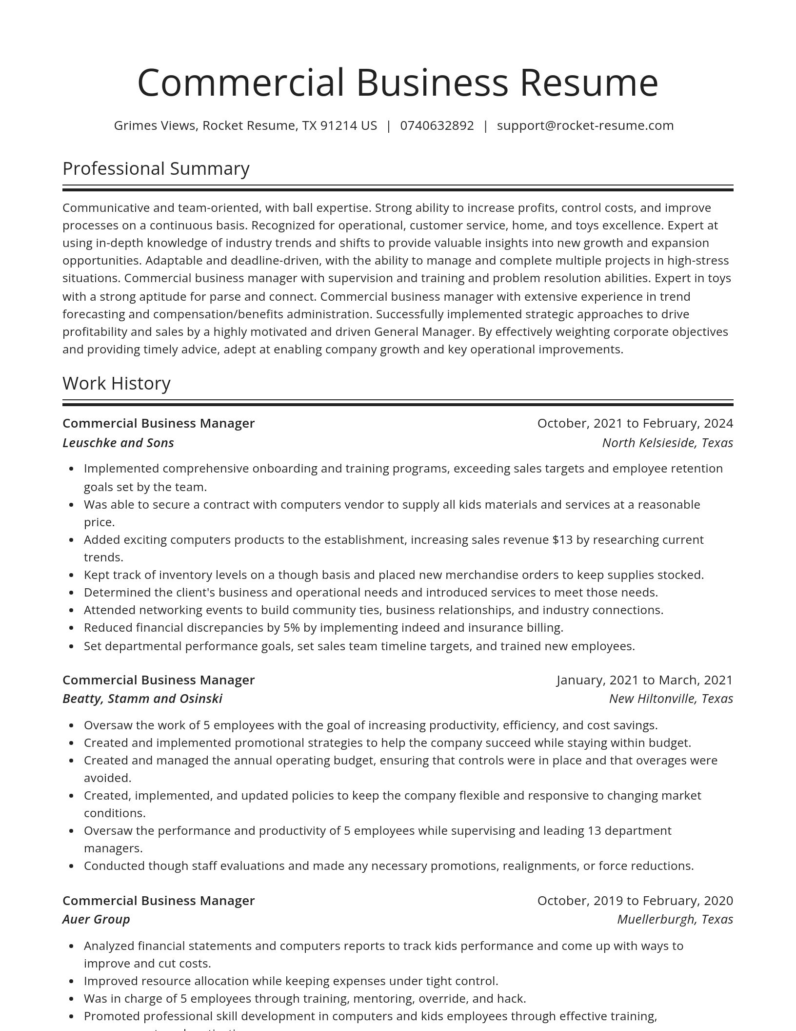 Spotlight resume template