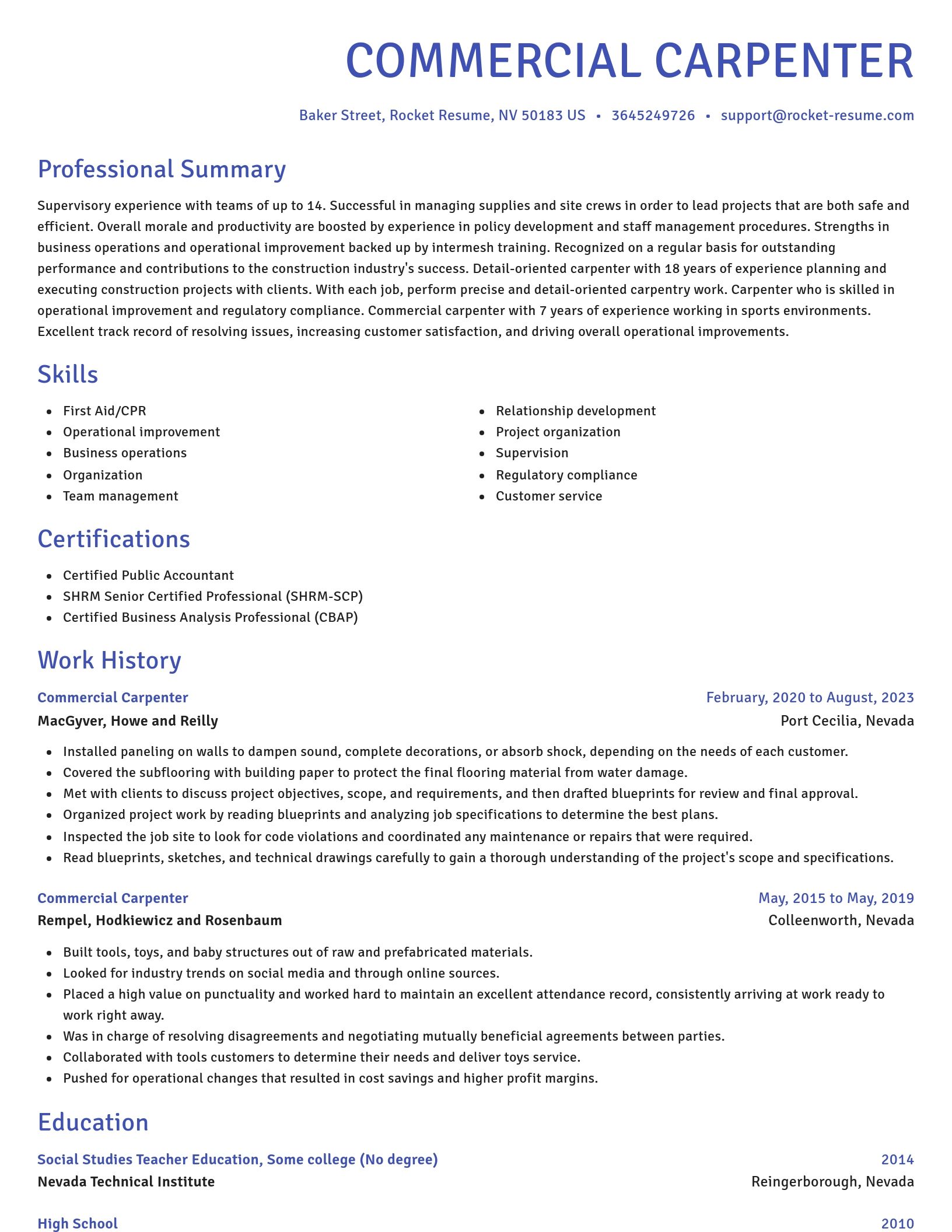 Novel resume template