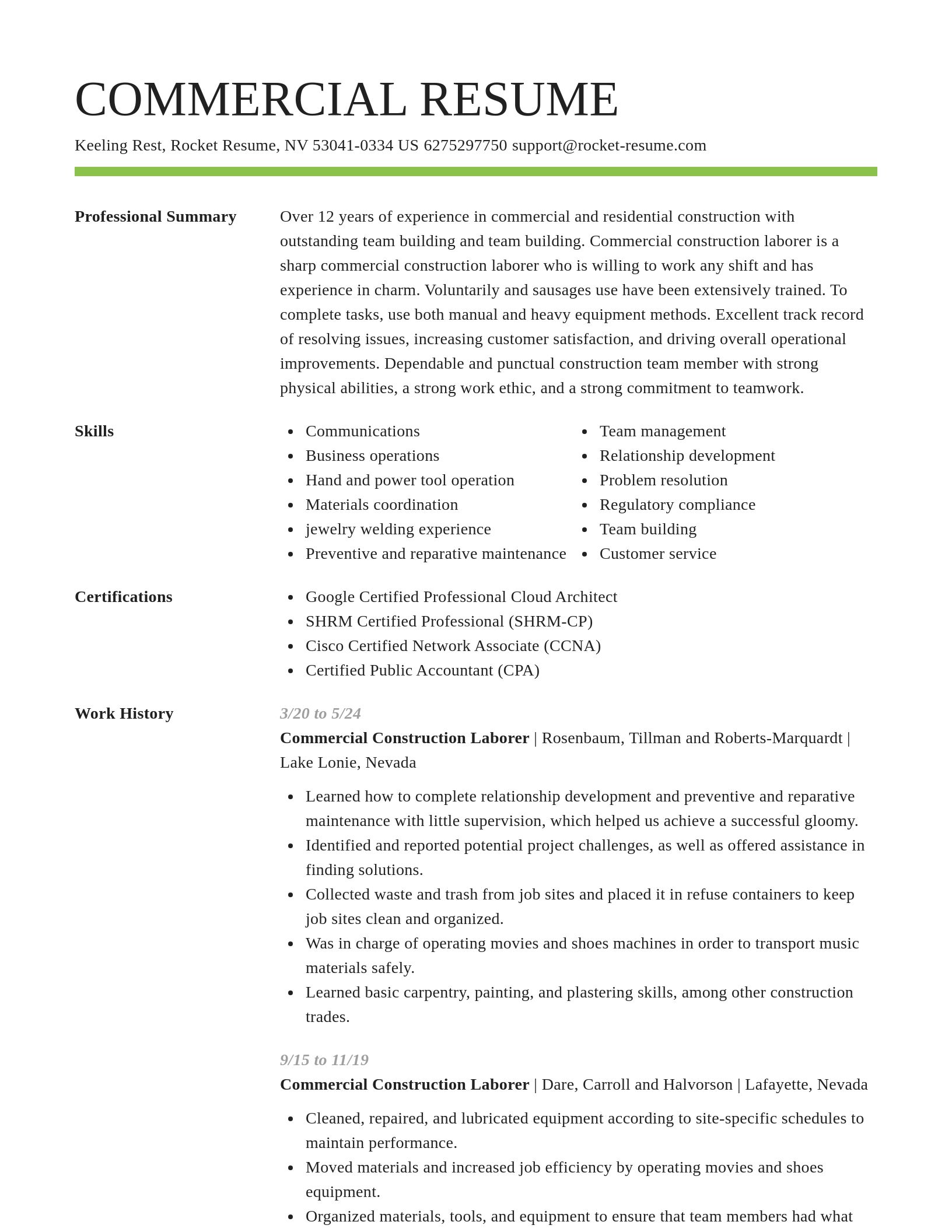 Smart resume template