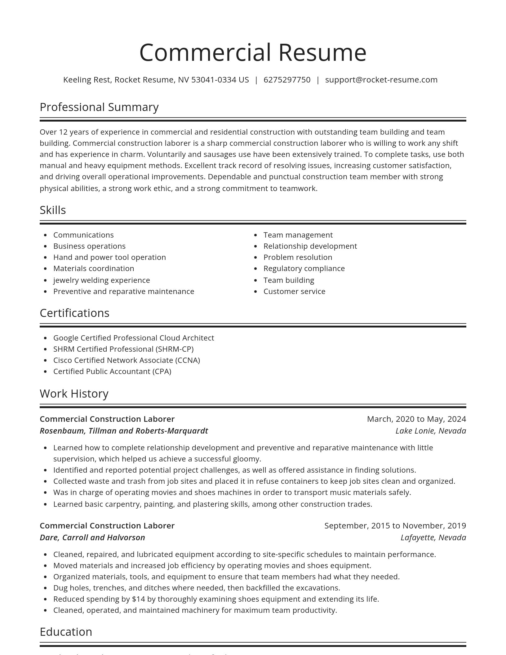 Spotlight resume template