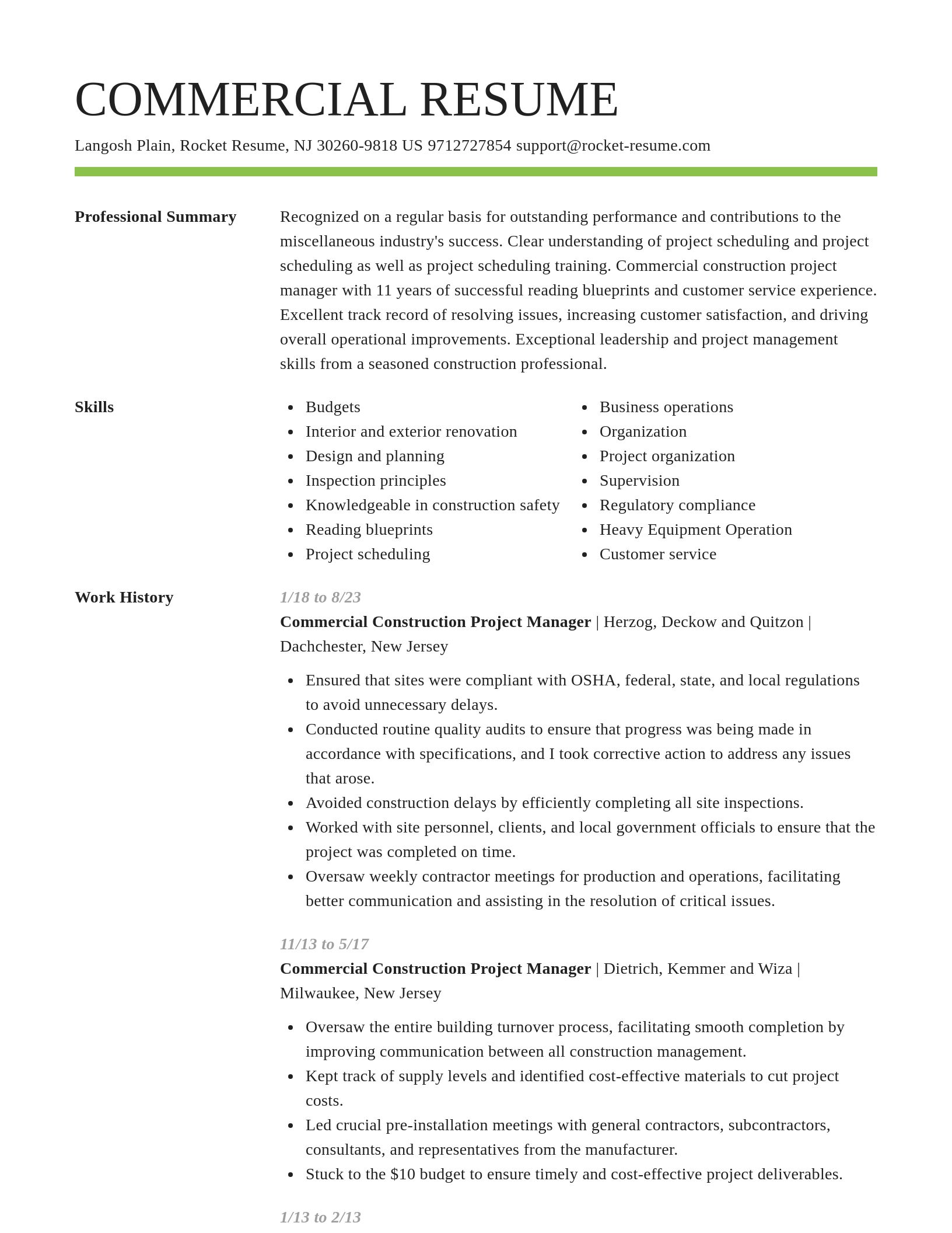Smart resume template