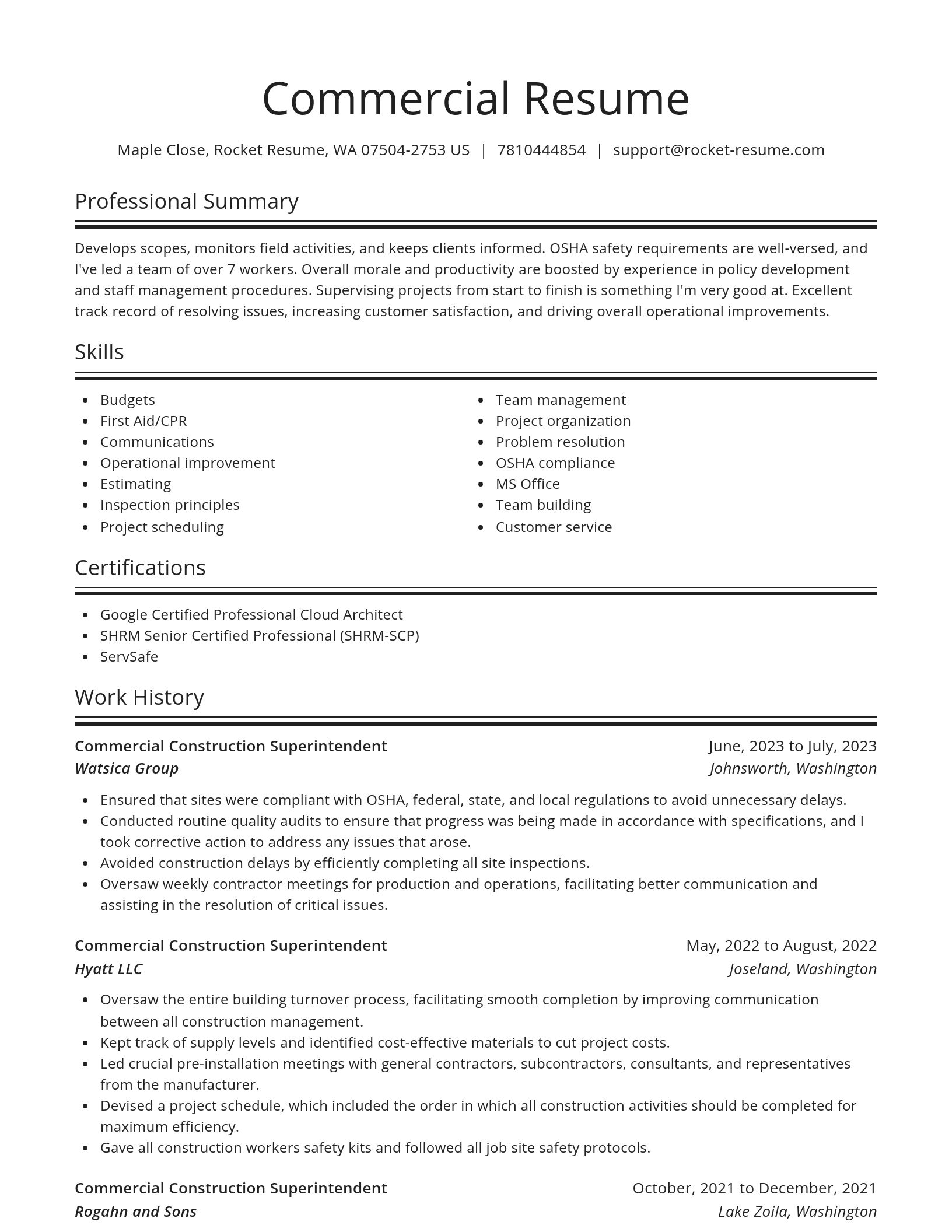 Spotlight resume template
