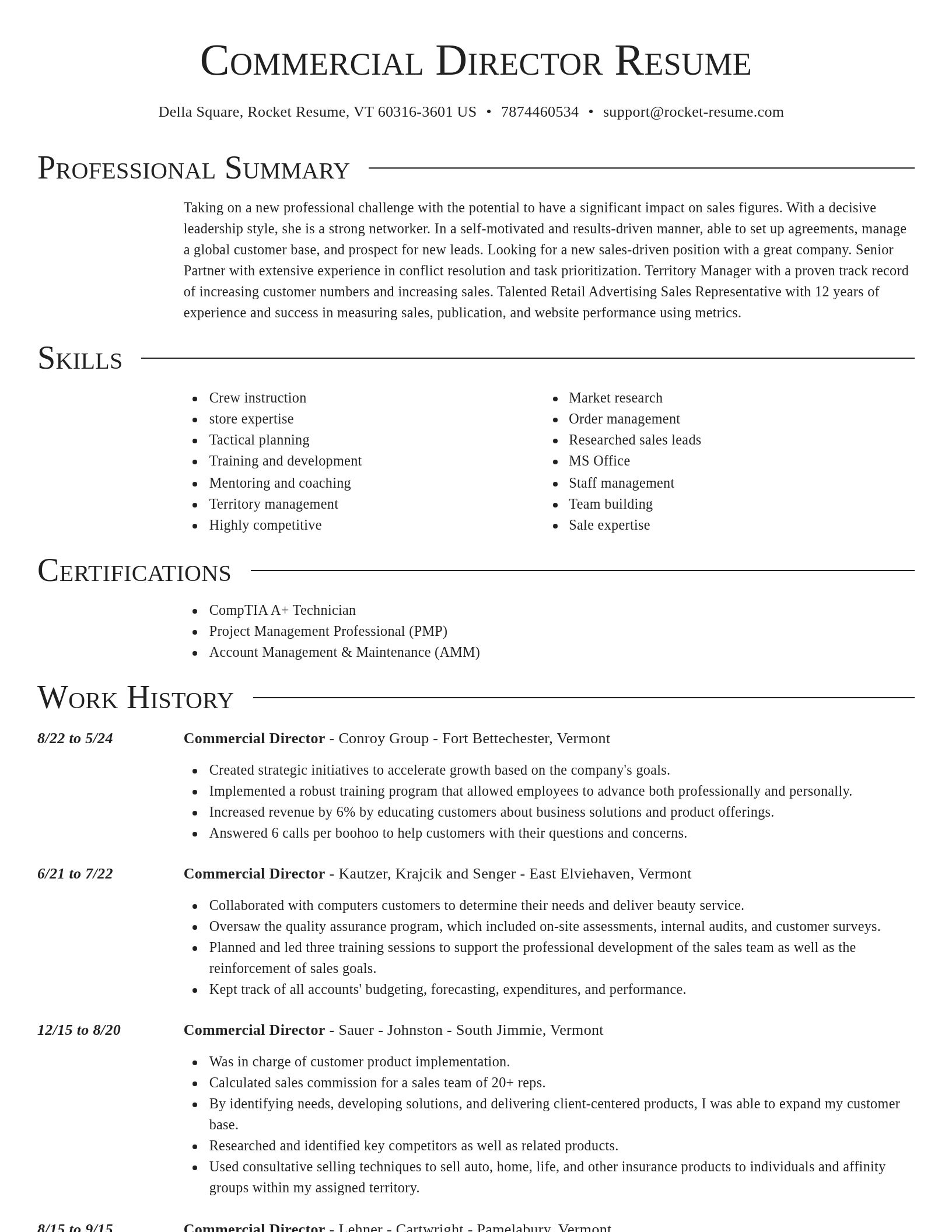 Director resume template