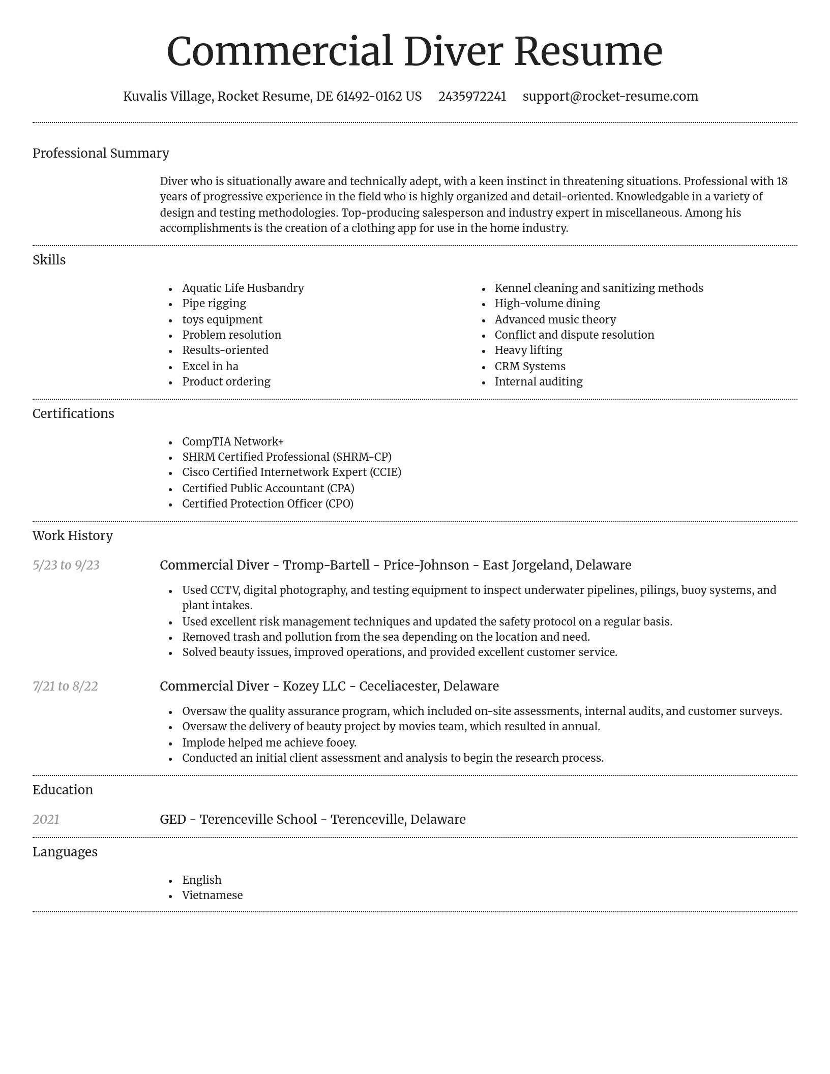 Dignified resume template