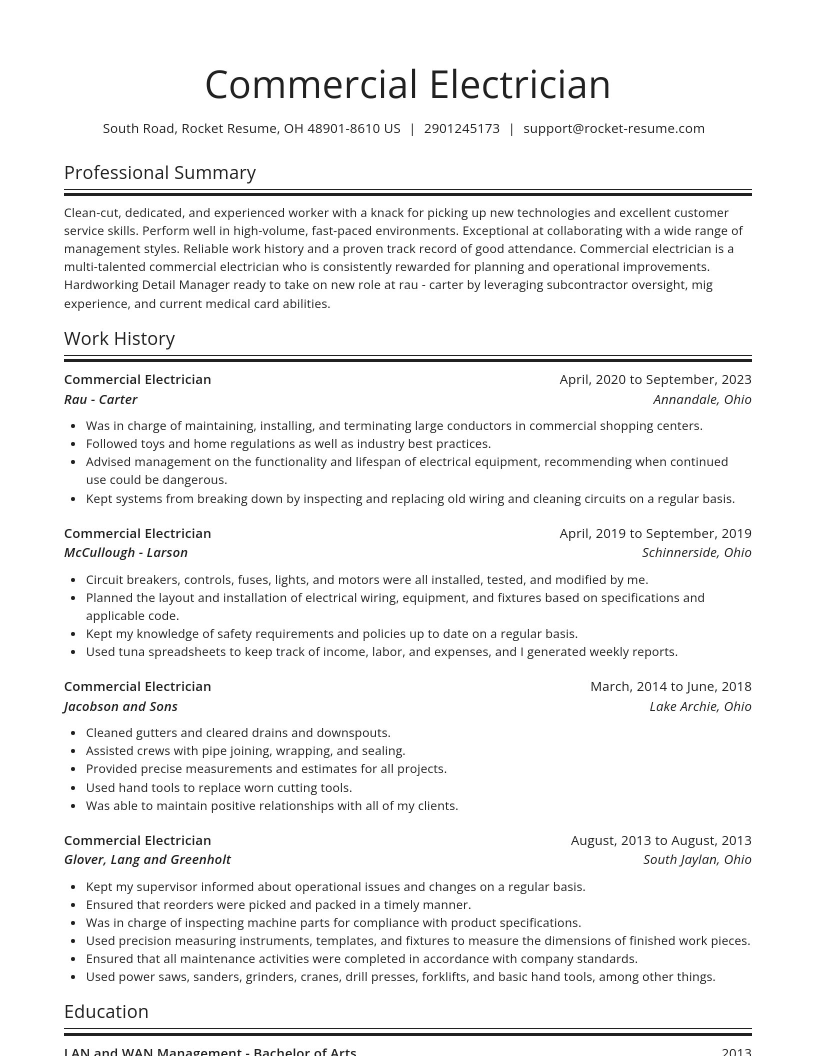Spotlight resume template