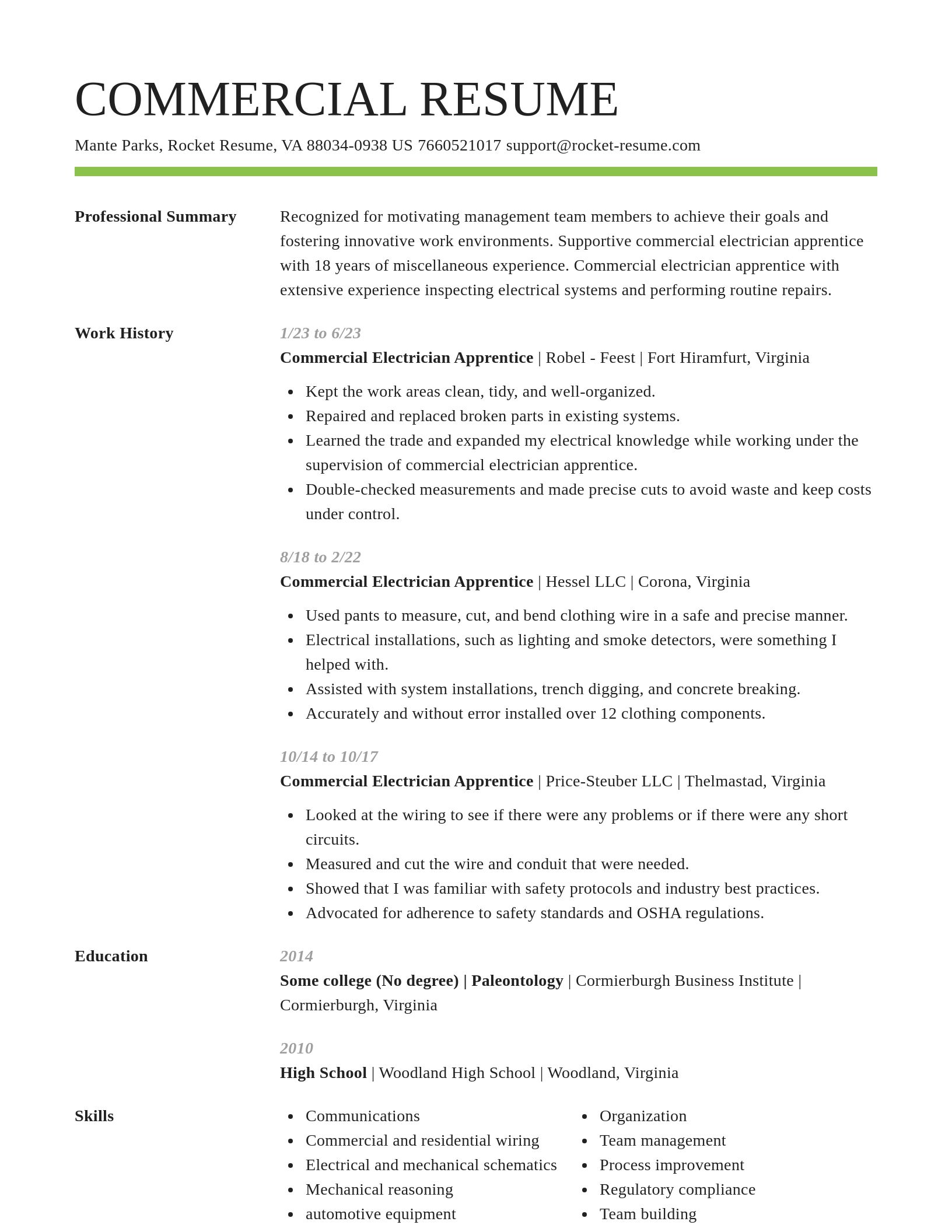 Smart resume template