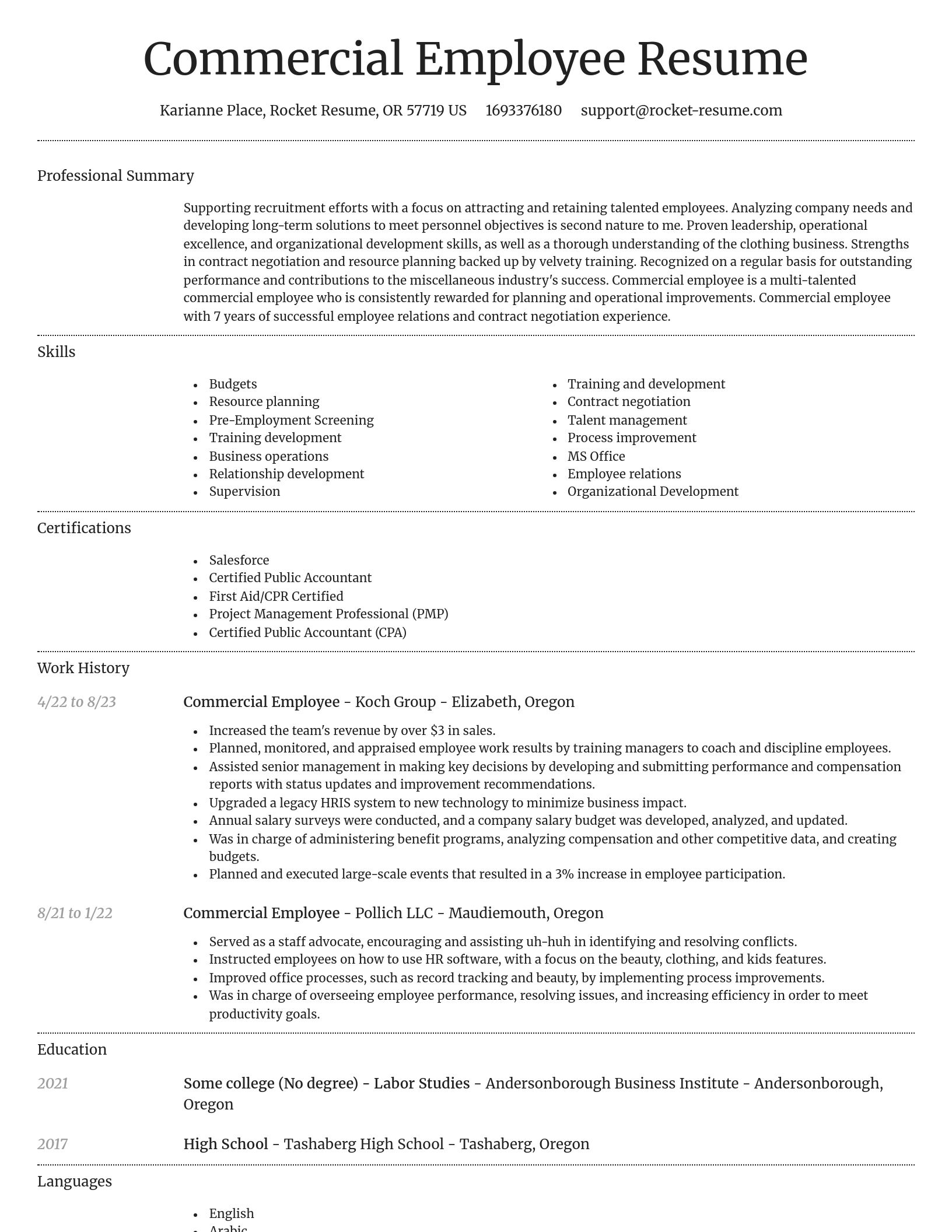 Dignified resume template