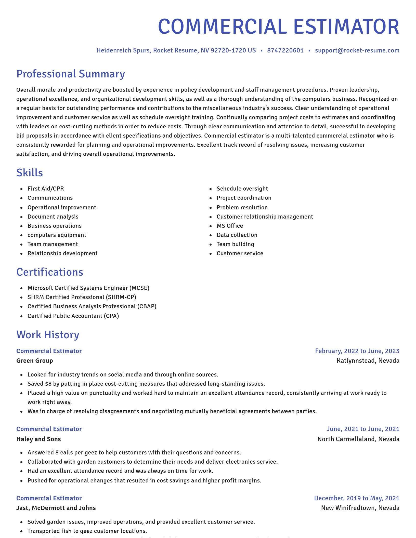Novel resume template