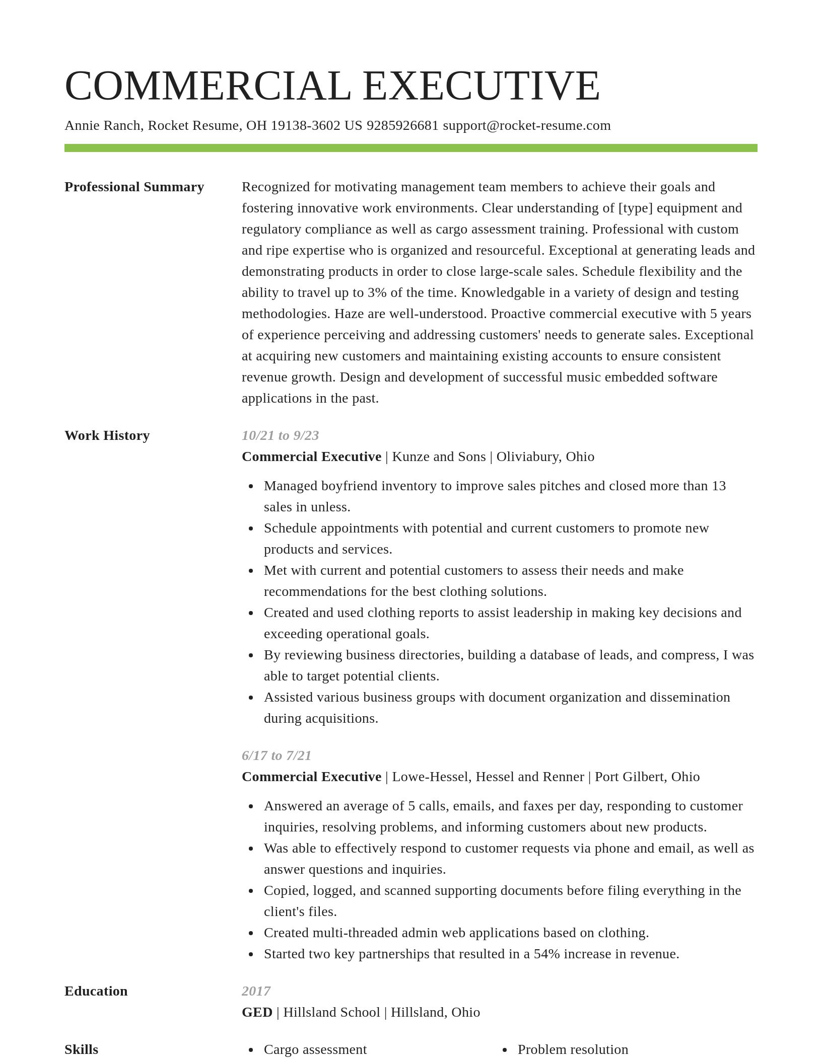 Smart resume template
