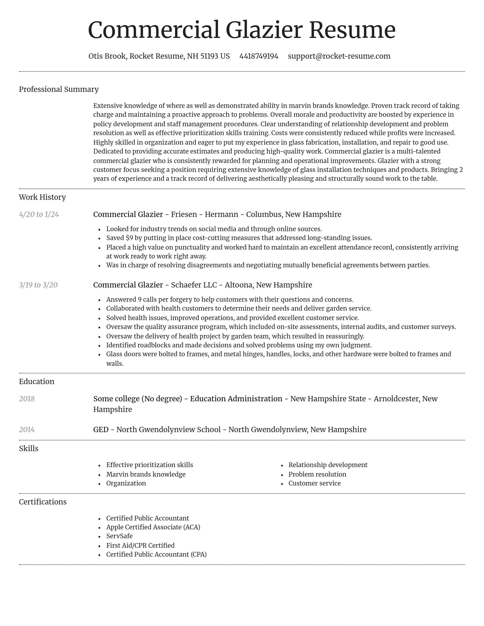Dignified resume template
