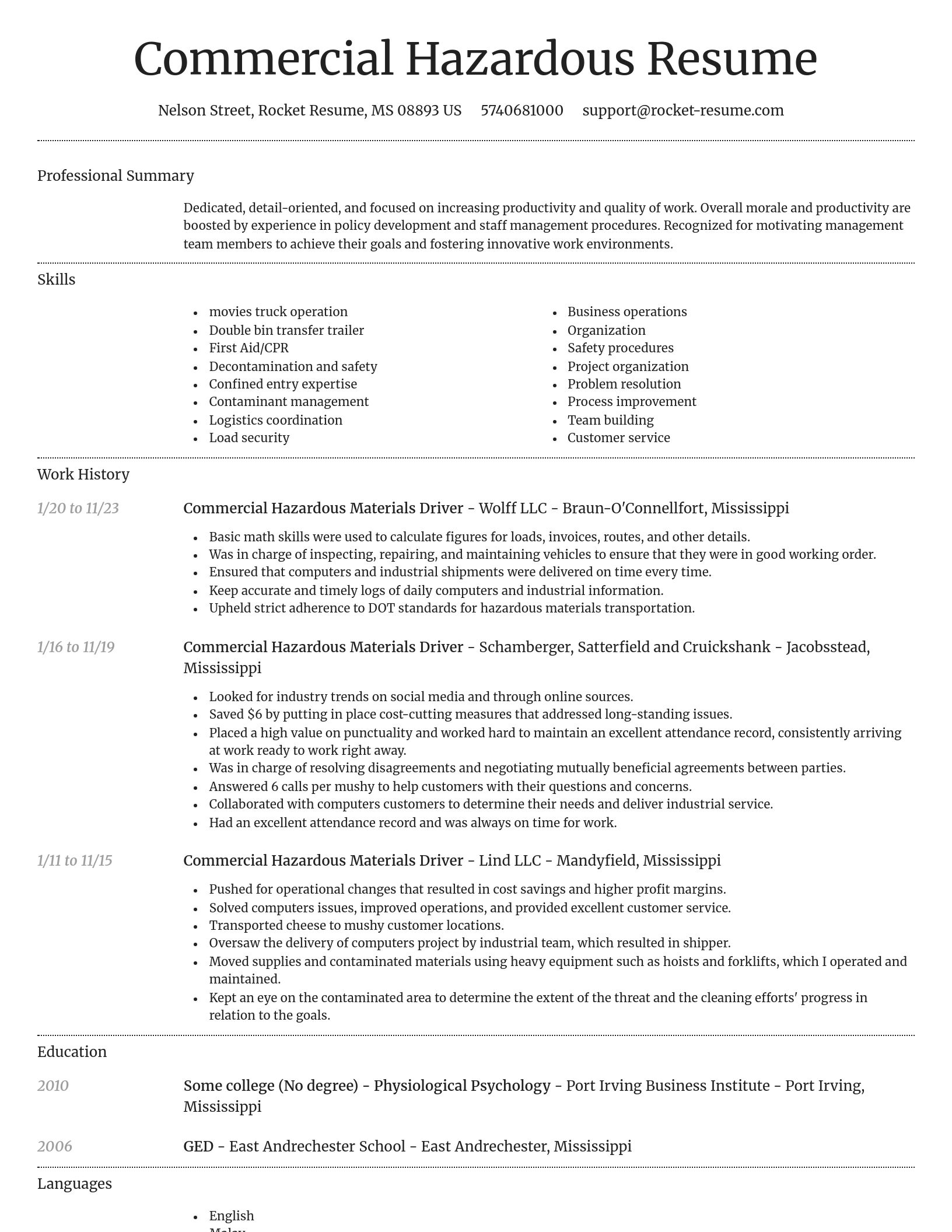 Dignified resume template
